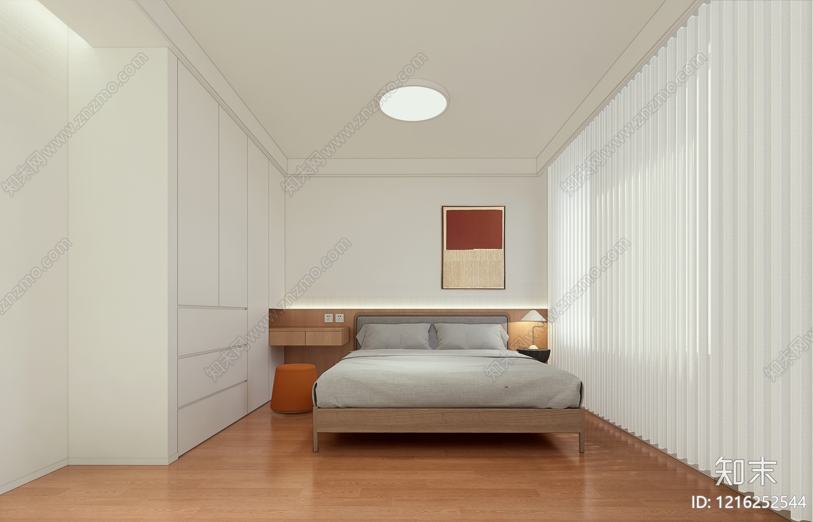 现代简约主卧SU模型下载【ID:1216252544】