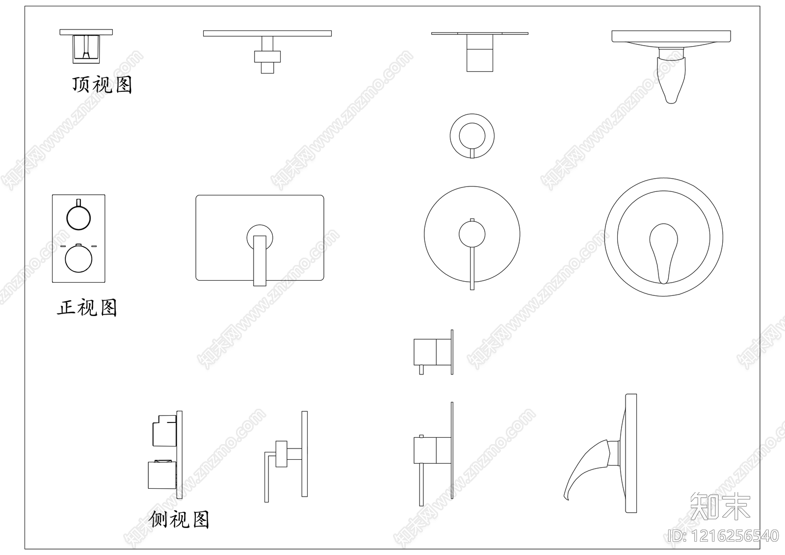 现代综合厨房卫浴设施CAD图纸