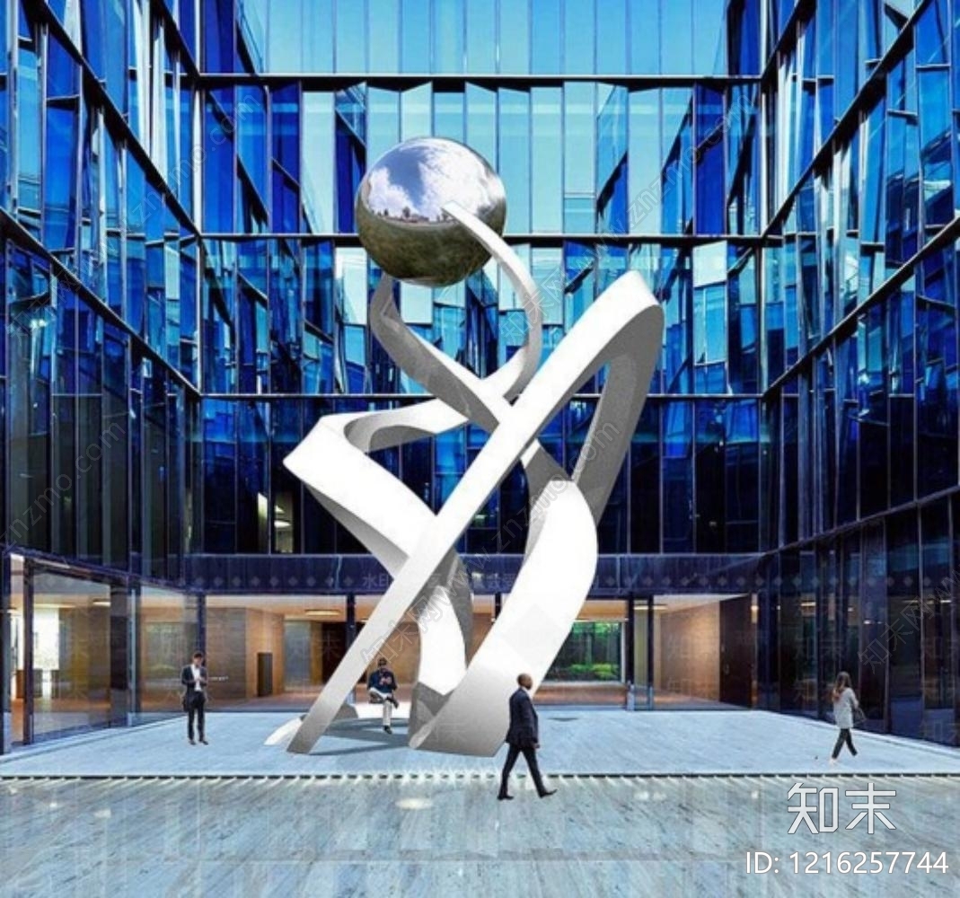 现代主义雕塑摆件3D模型下载【ID:1216257744】