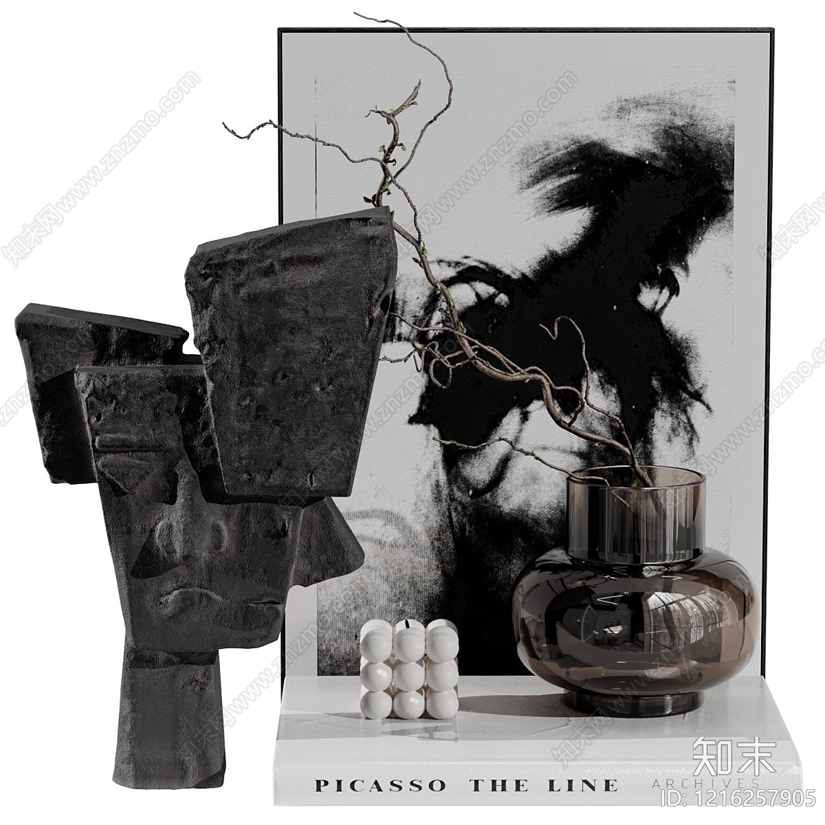 现代极简雕塑摆件3D模型下载【ID:1216257905】