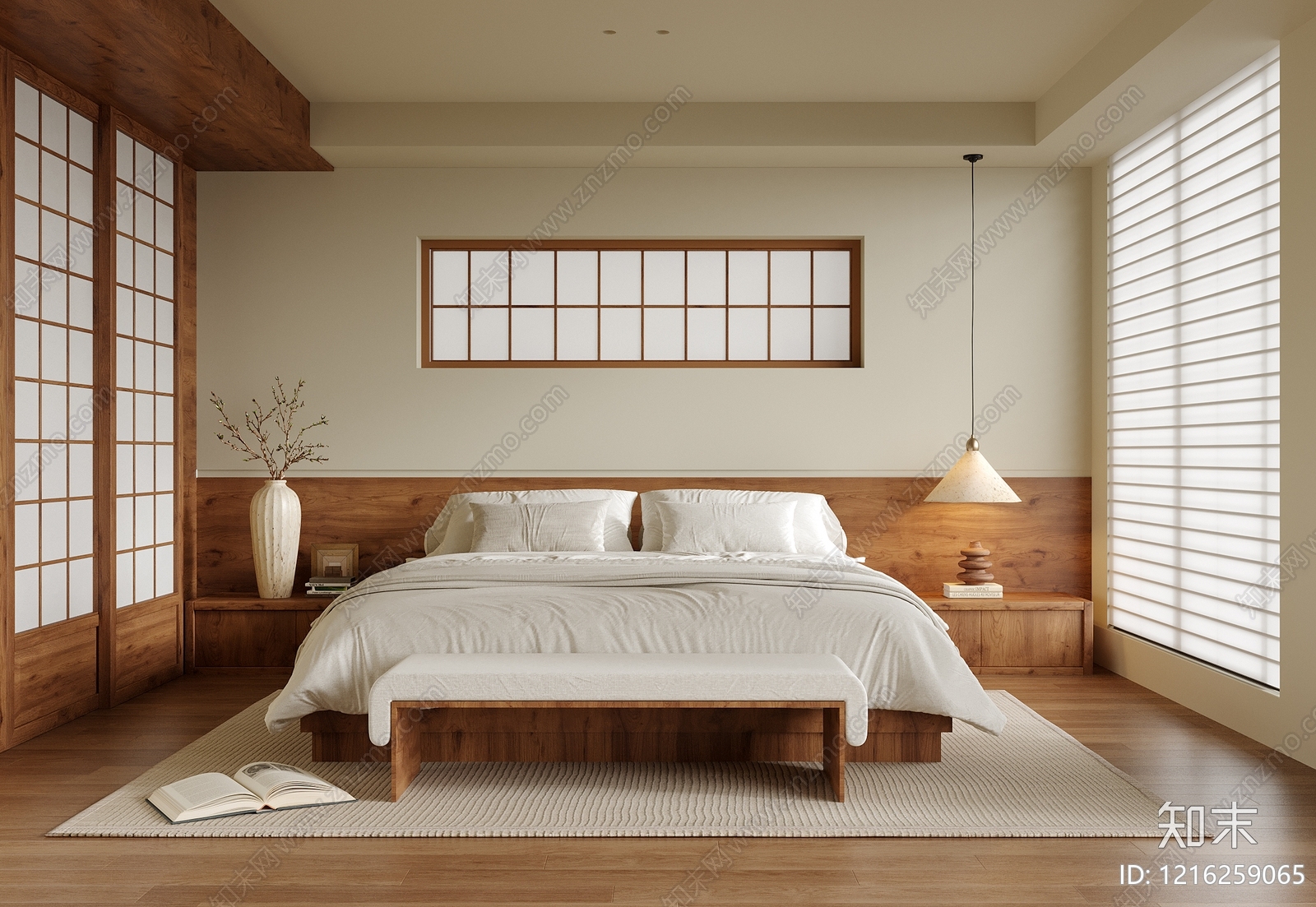 日式主卧SU模型下载【ID:1216259065】