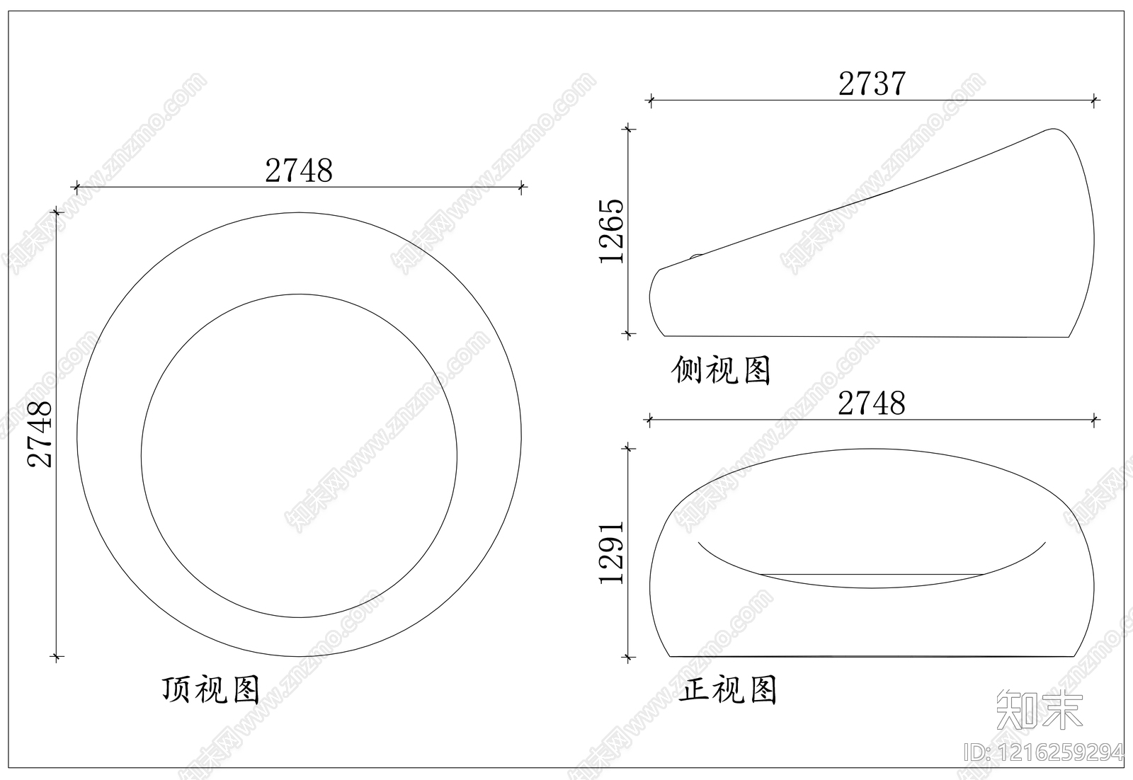 家具三视图CAD图纸