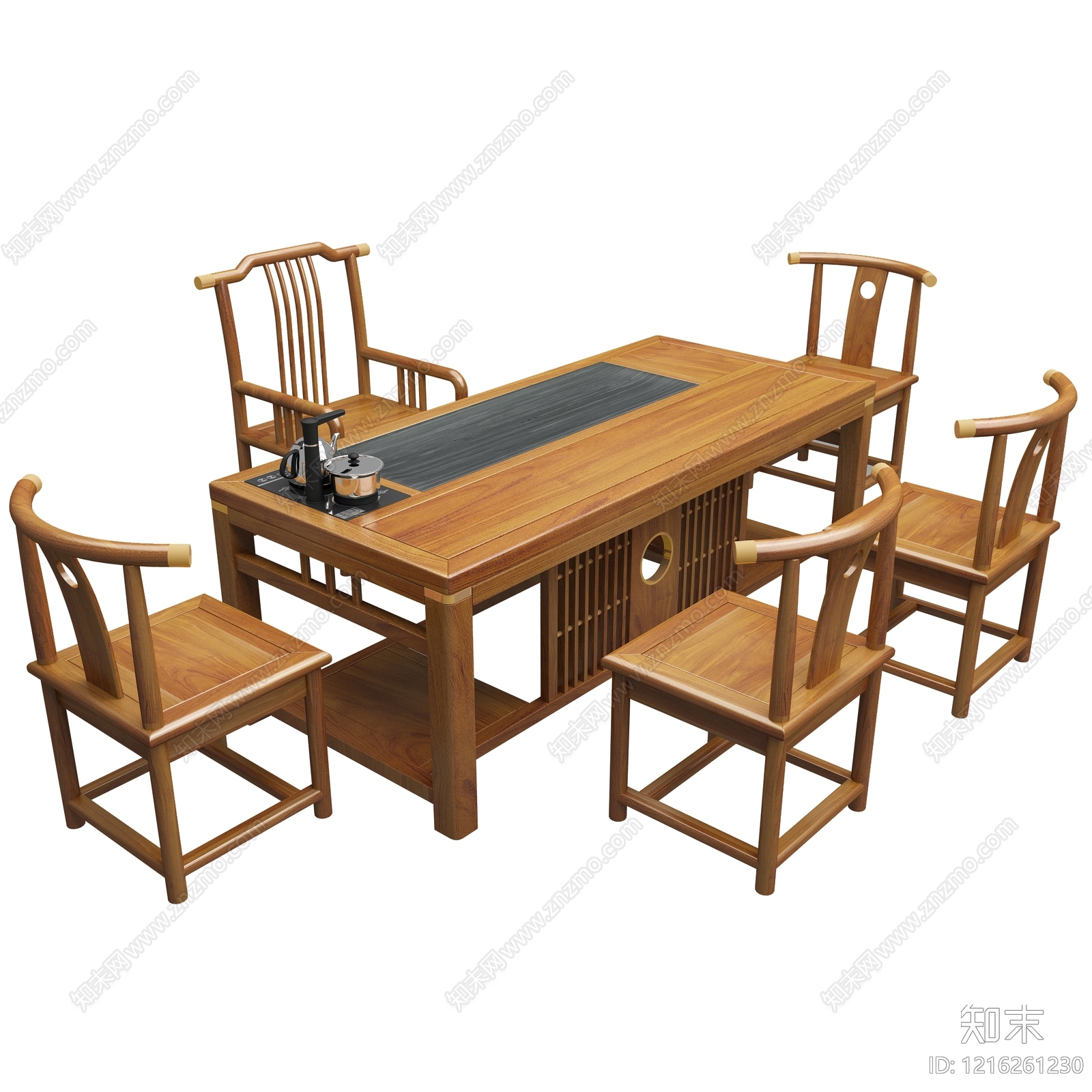 新中式茶桌椅3D模型下载【ID:1216261230】