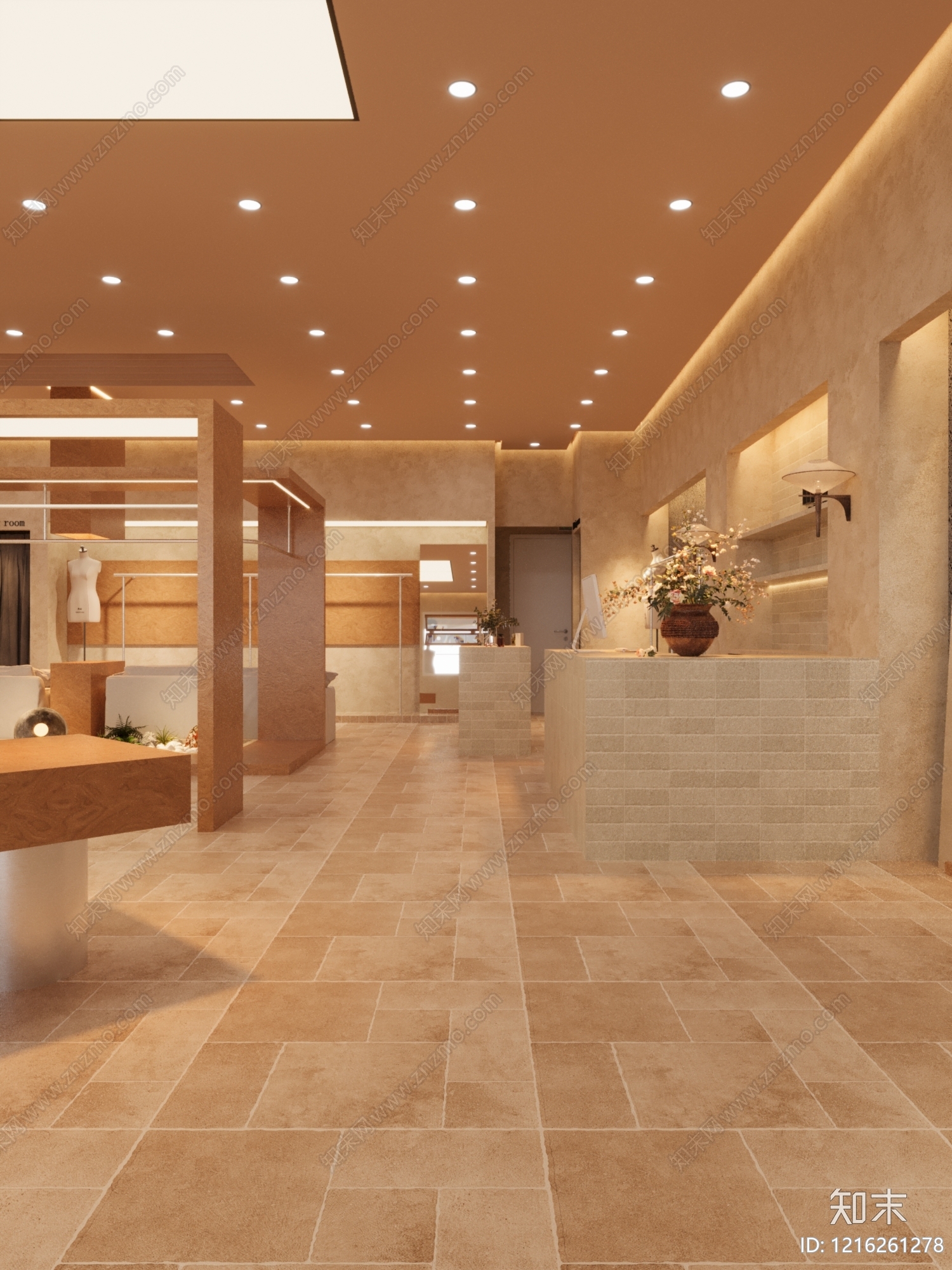 奶油风服装店3D模型下载【ID:1216261278】
