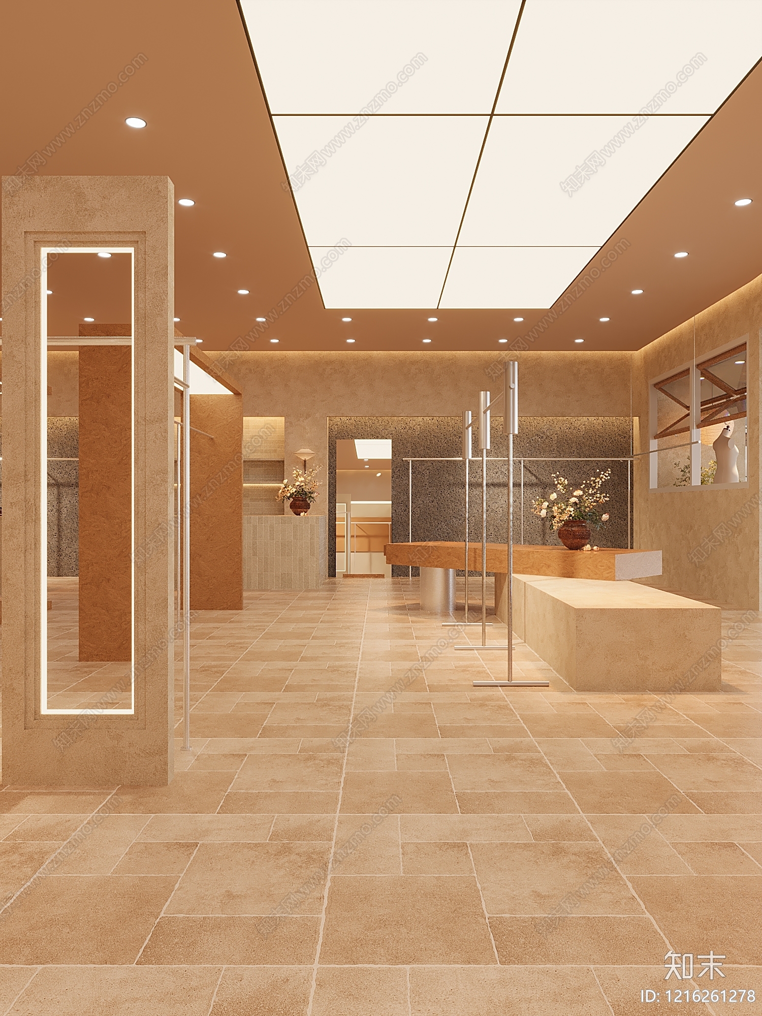 奶油风服装店3D模型下载【ID:1216261278】