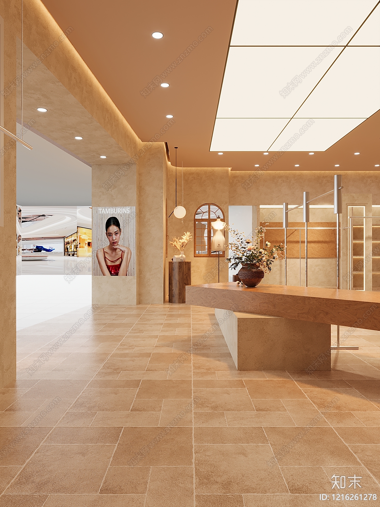 奶油风服装店3D模型下载【ID:1216261278】