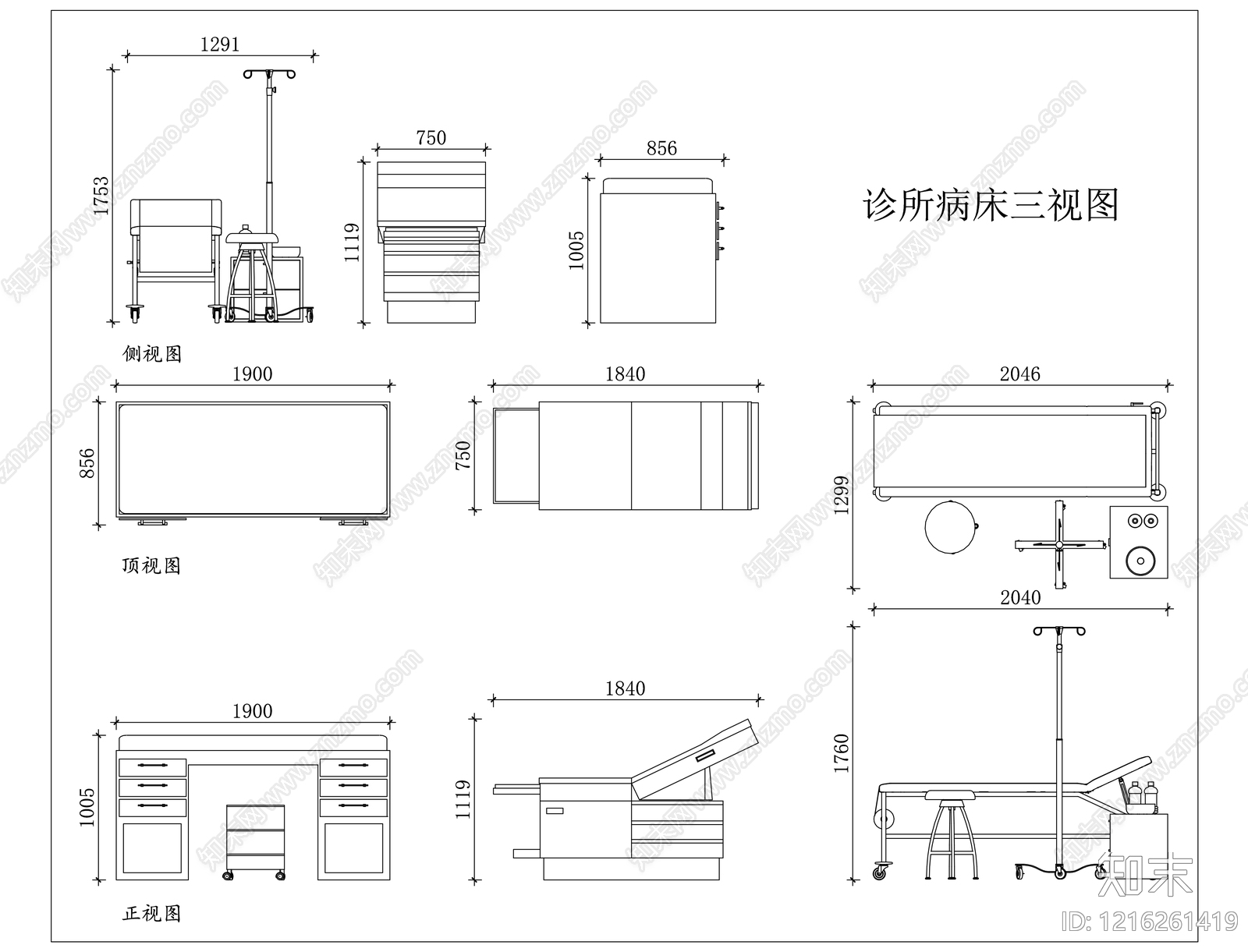 现代床施工图下载【ID:1216261419】