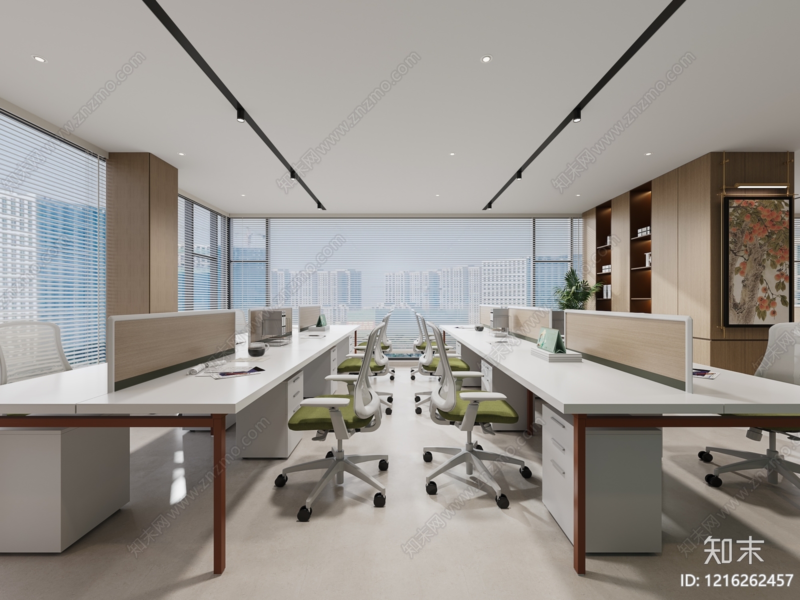 现代简约办公区3D模型下载【ID:1216262457】