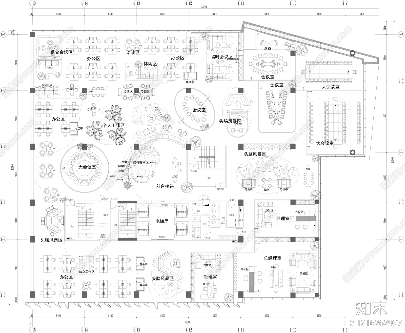 办公大堂施工图下载【ID:1216262997】