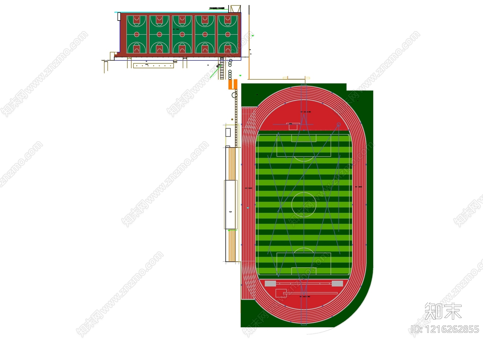 现代操场施工图下载【ID:1216262855】