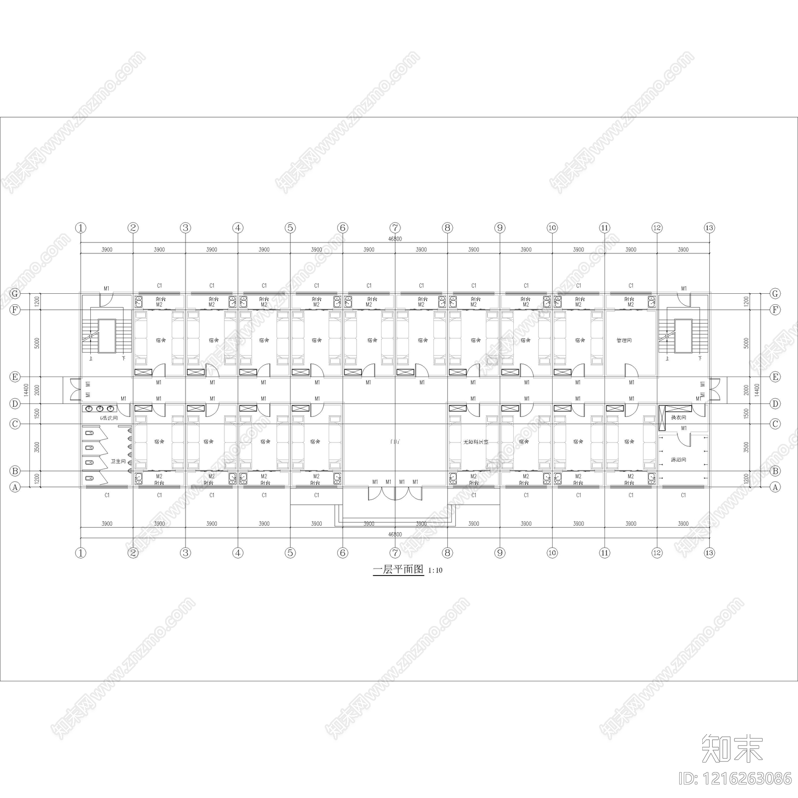 现代酒店建筑施工图下载【ID:1216263086】