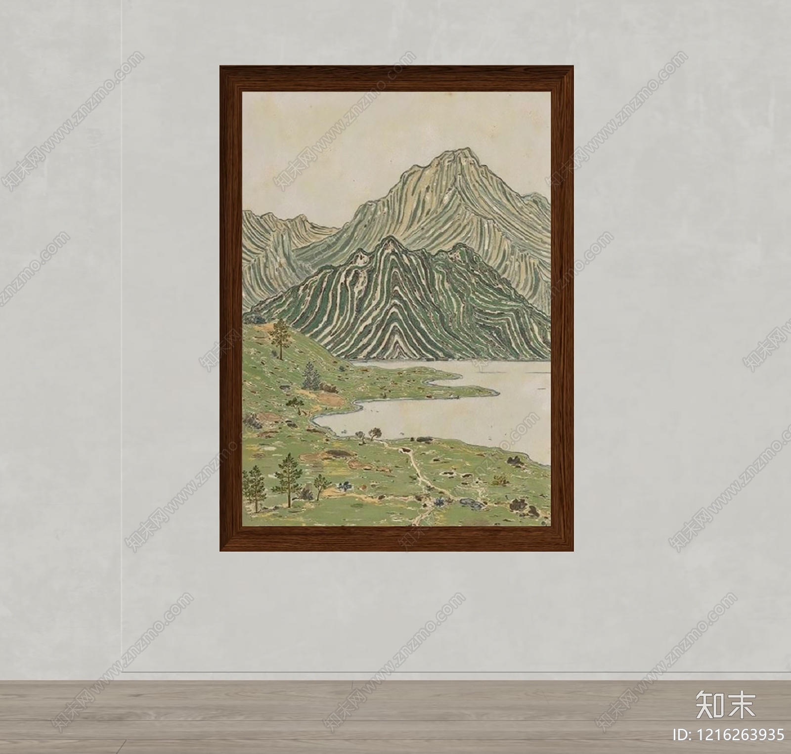 新中式挂画SU模型下载【ID:1216263935】
