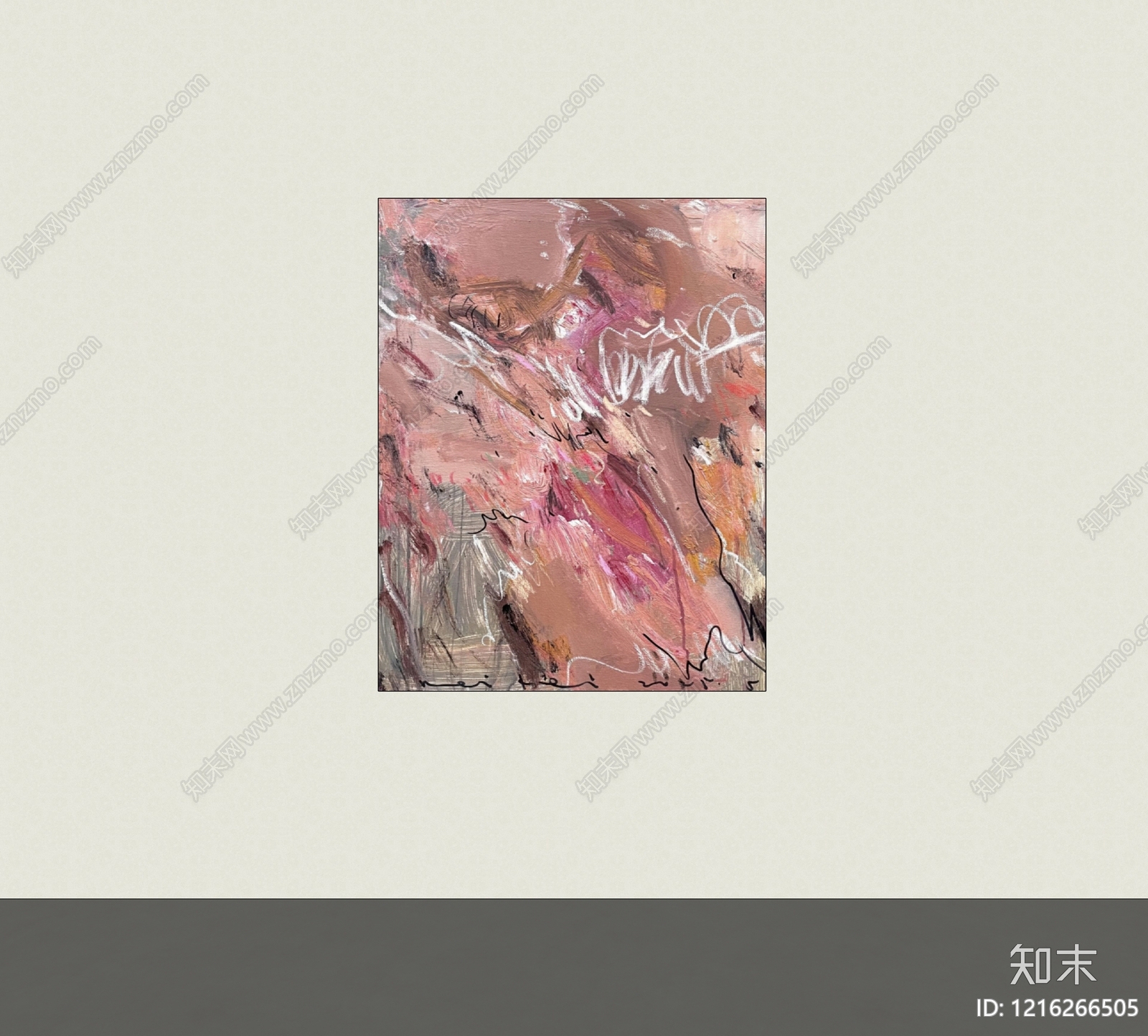 奶油风挂画SU模型下载【ID:1216266505】