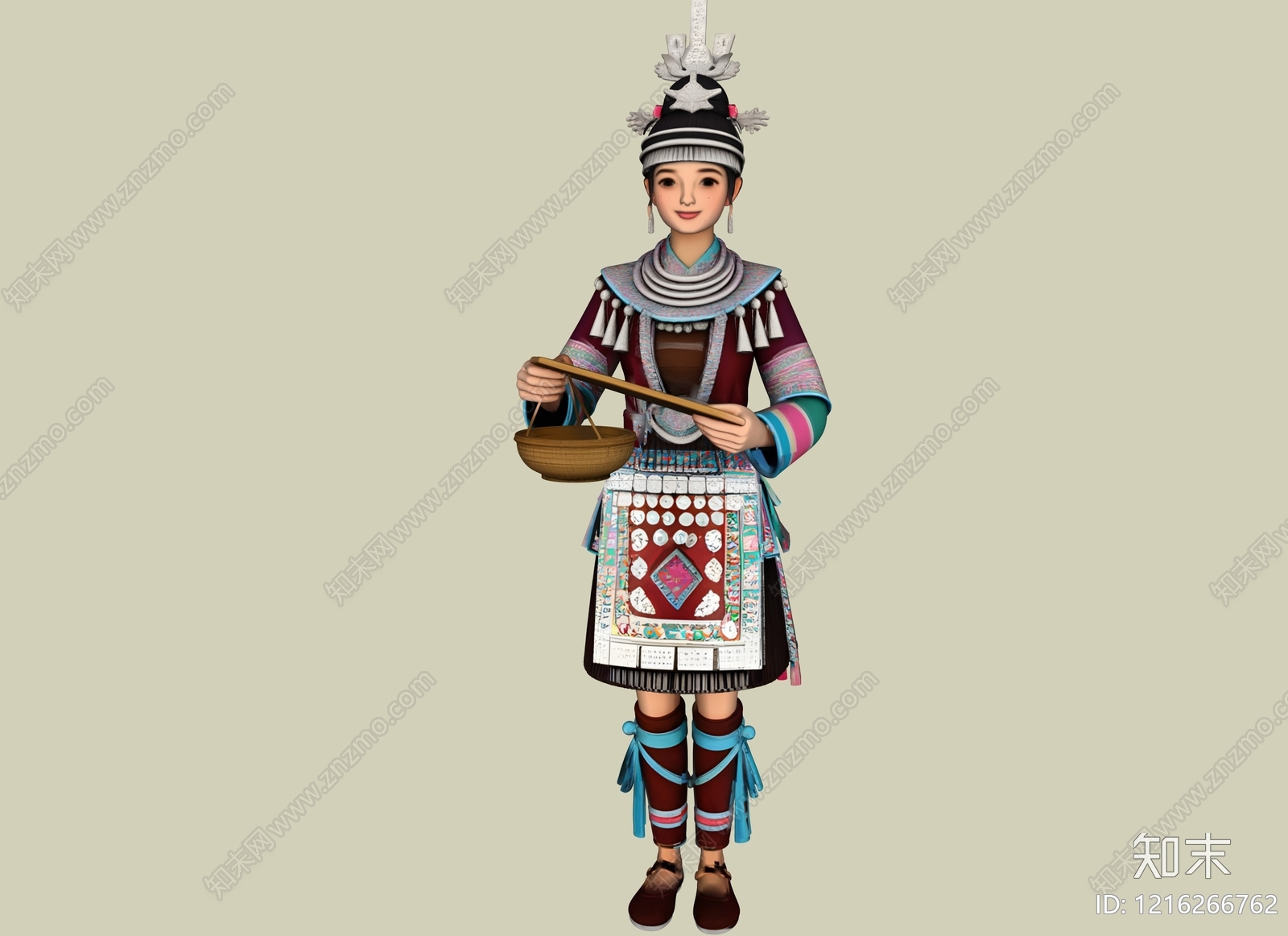 民族风女人SU模型下载【ID:1216266762】