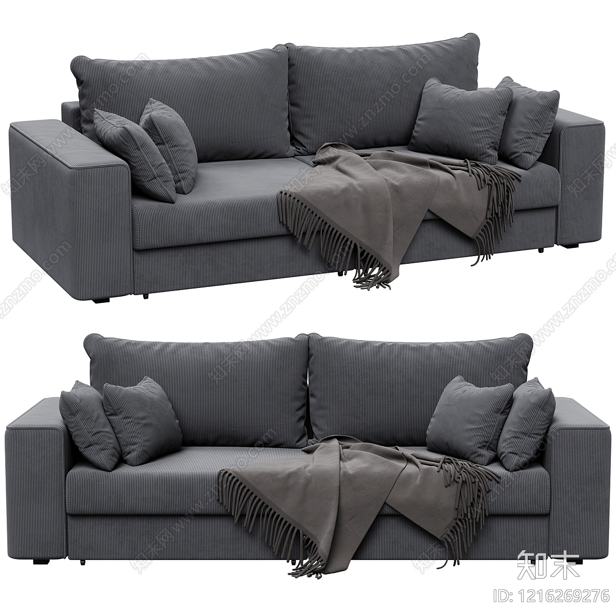 现代简约沙发床3D模型下载【ID:1216269276】