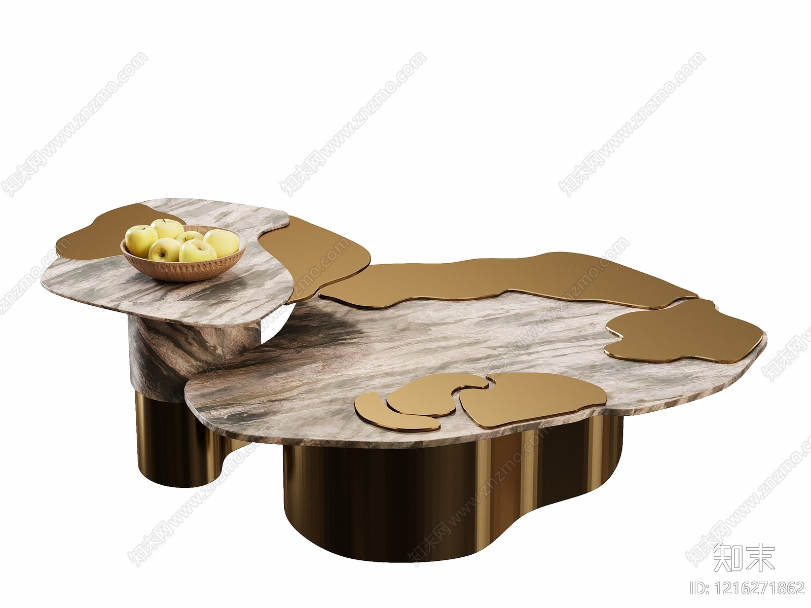 现代轻奢茶几3D模型下载【ID:1216271862】
