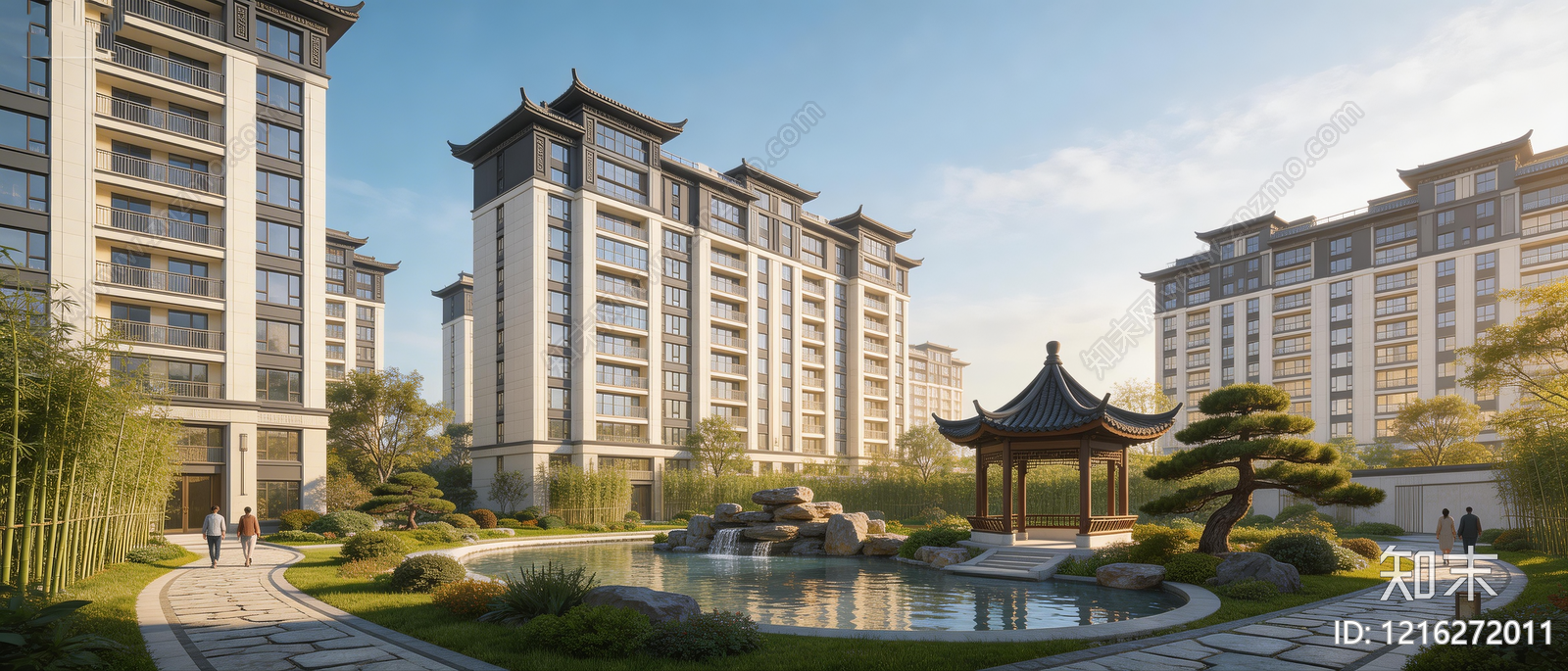 新中式小区HDR贴图下载【ID:1216272011】