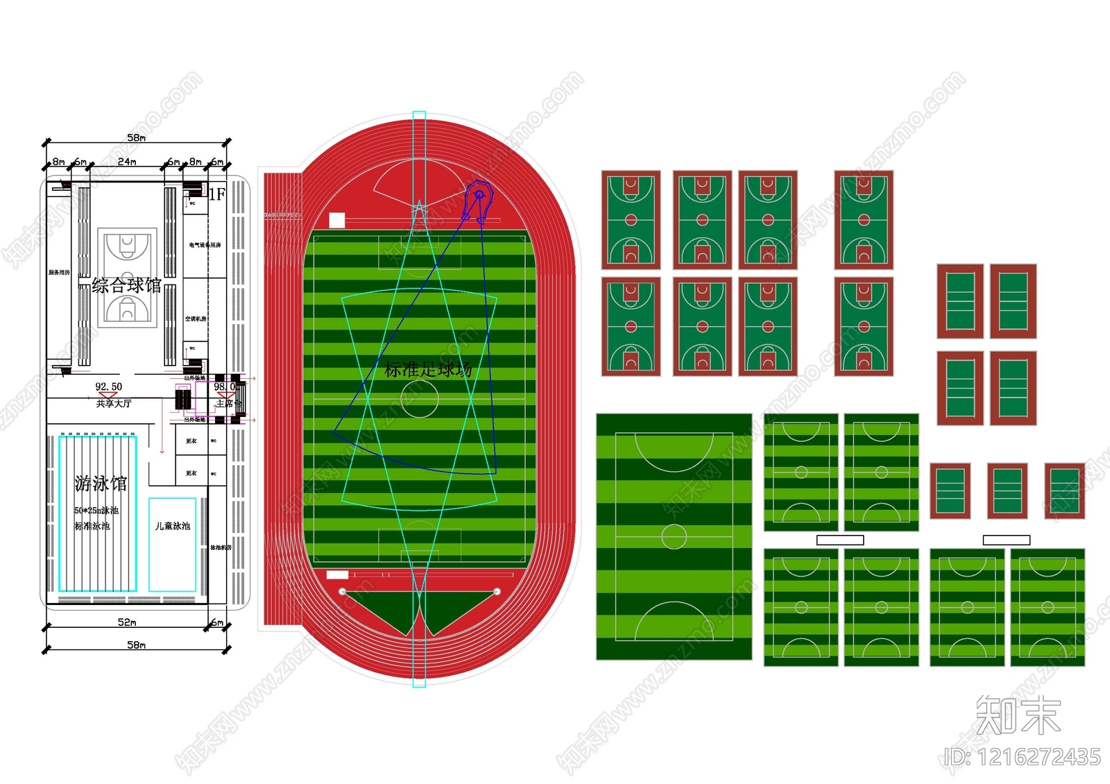 现代操场施工图下载【ID:1216272435】