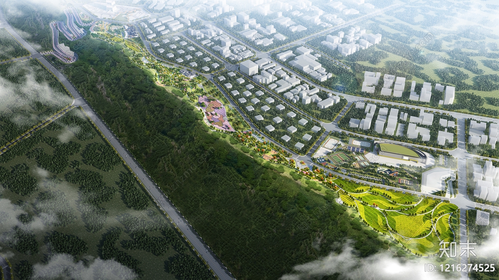 现代主义办公园区景观3D模型下载【ID:1216274525】