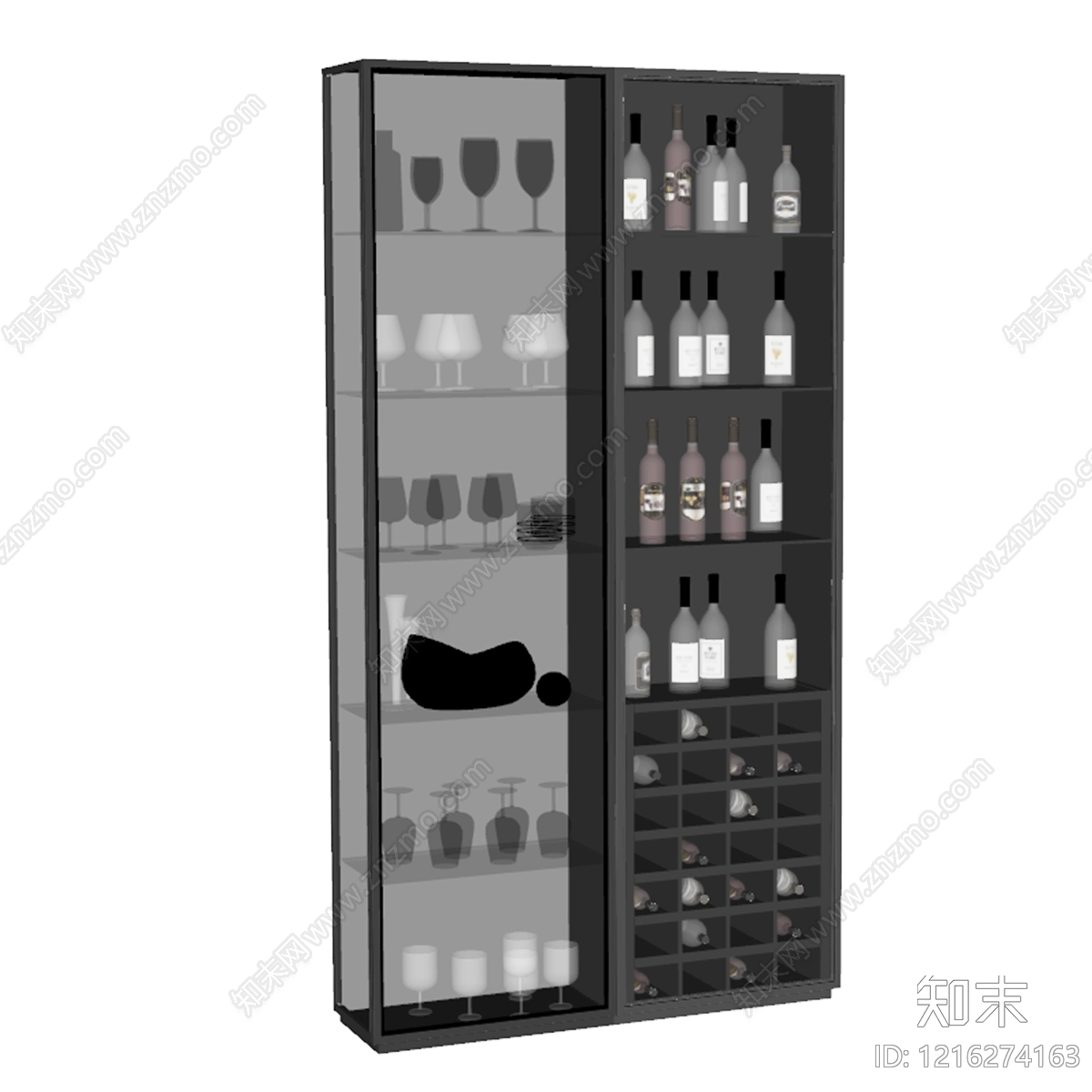 现代极简酒柜SU模型下载【ID:1216274163】