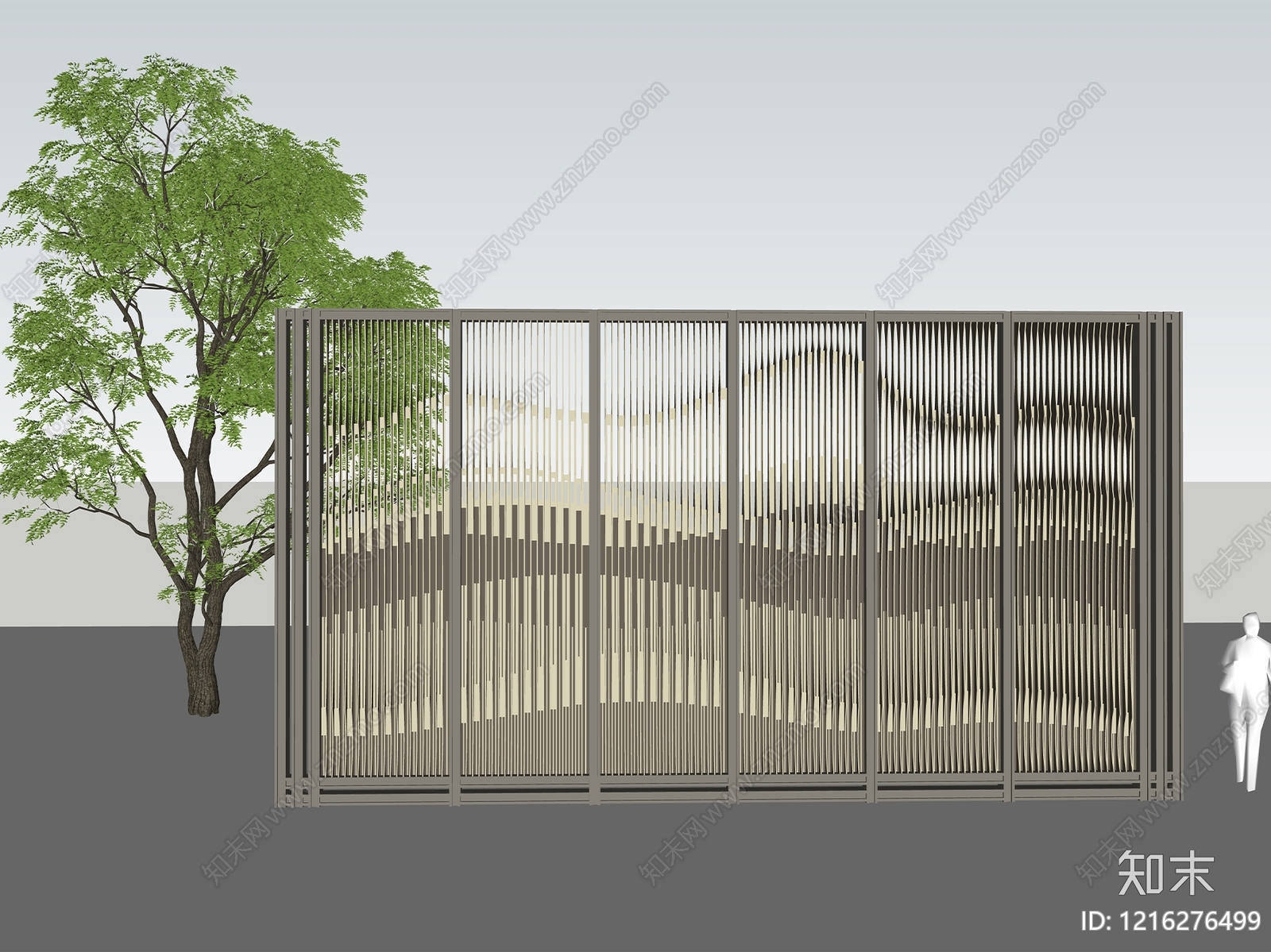 新中式屏风SU模型下载【ID:1216276499】
