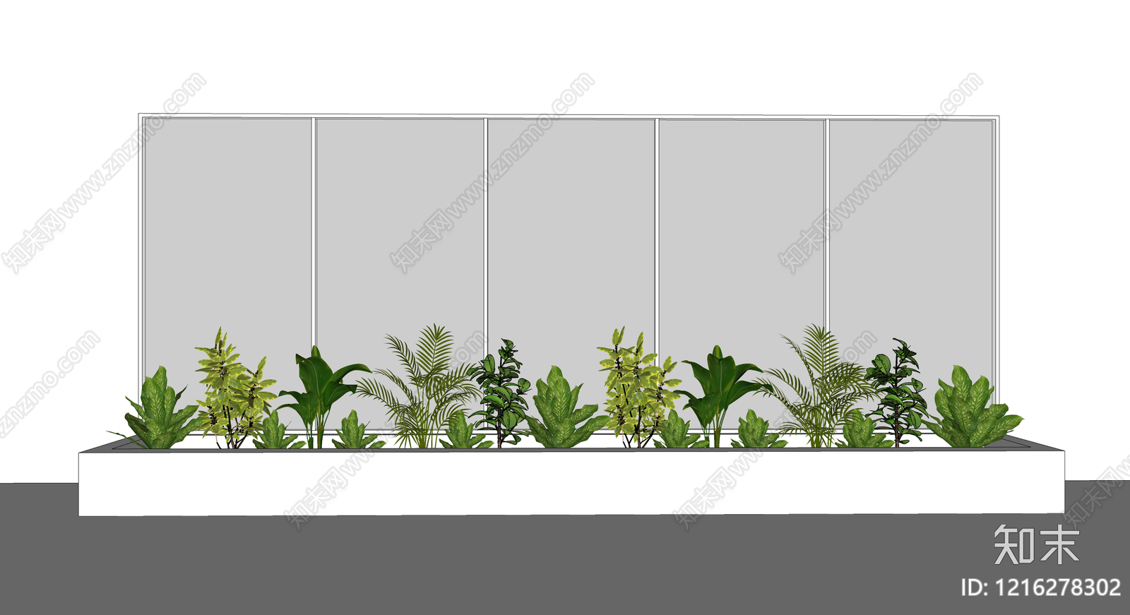 极简主义植物组合SU模型下载【ID:1216278302】