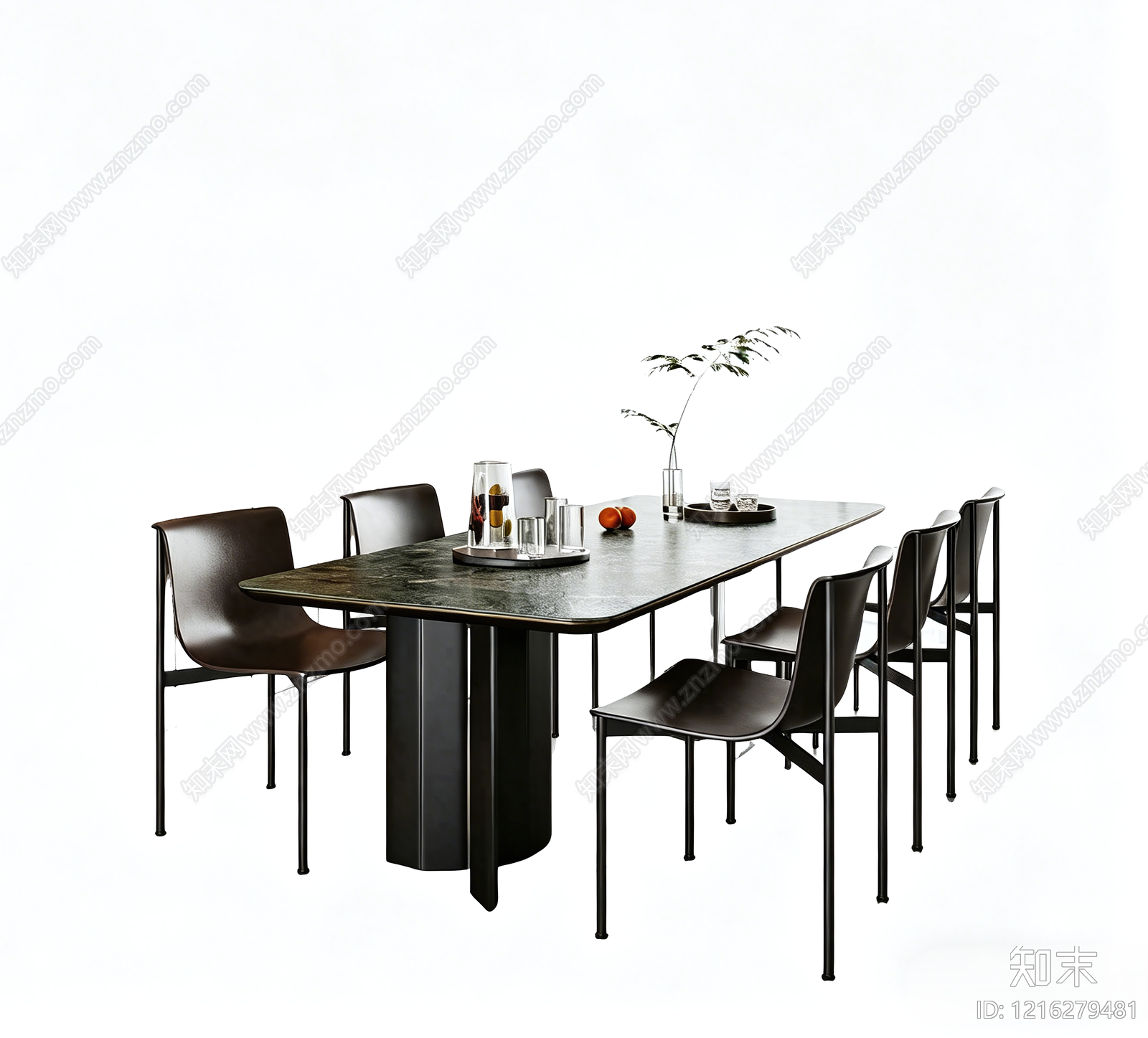 极简餐桌椅SU模型下载【ID:1216279481】