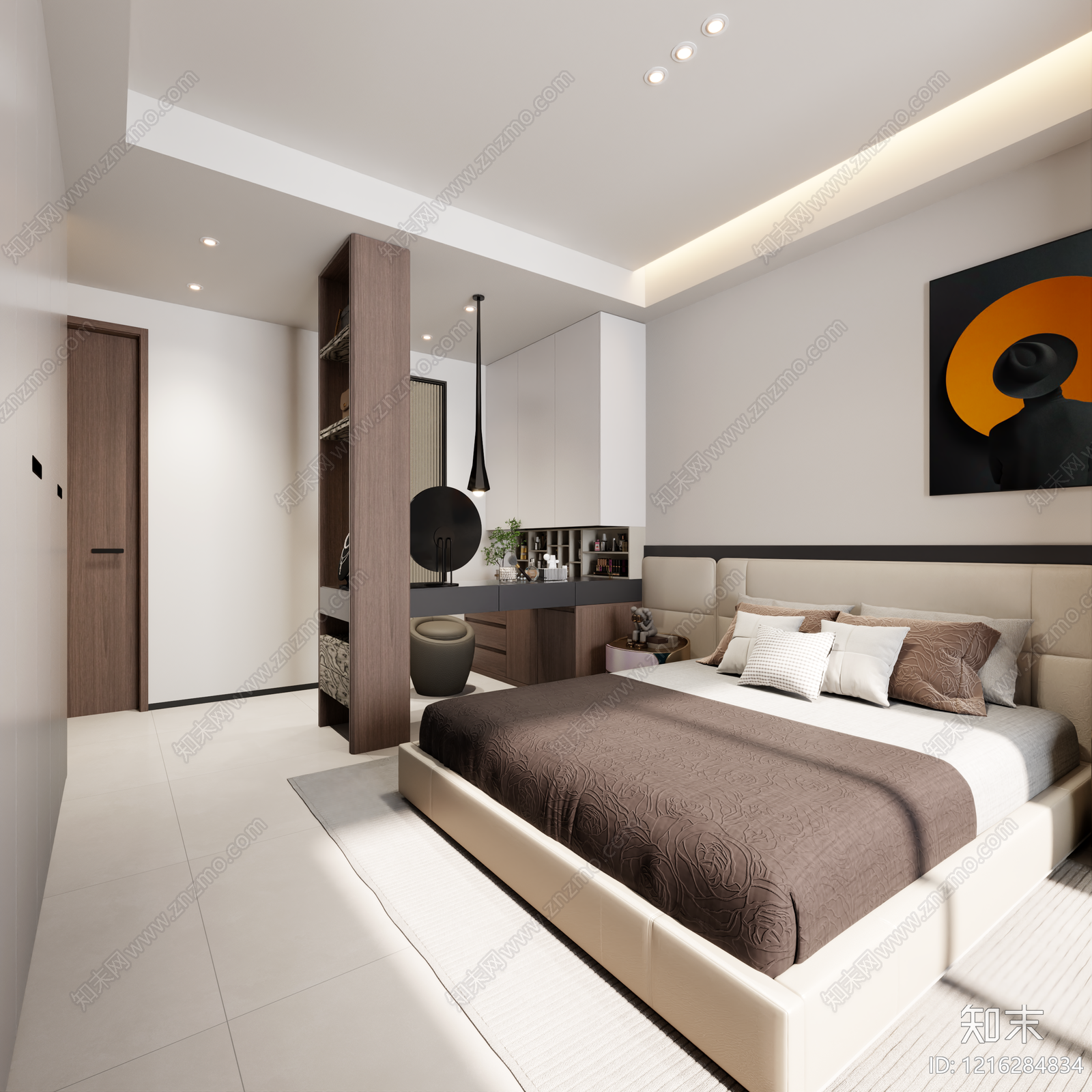 现代简约主卧3D模型下载【ID:1216284834】