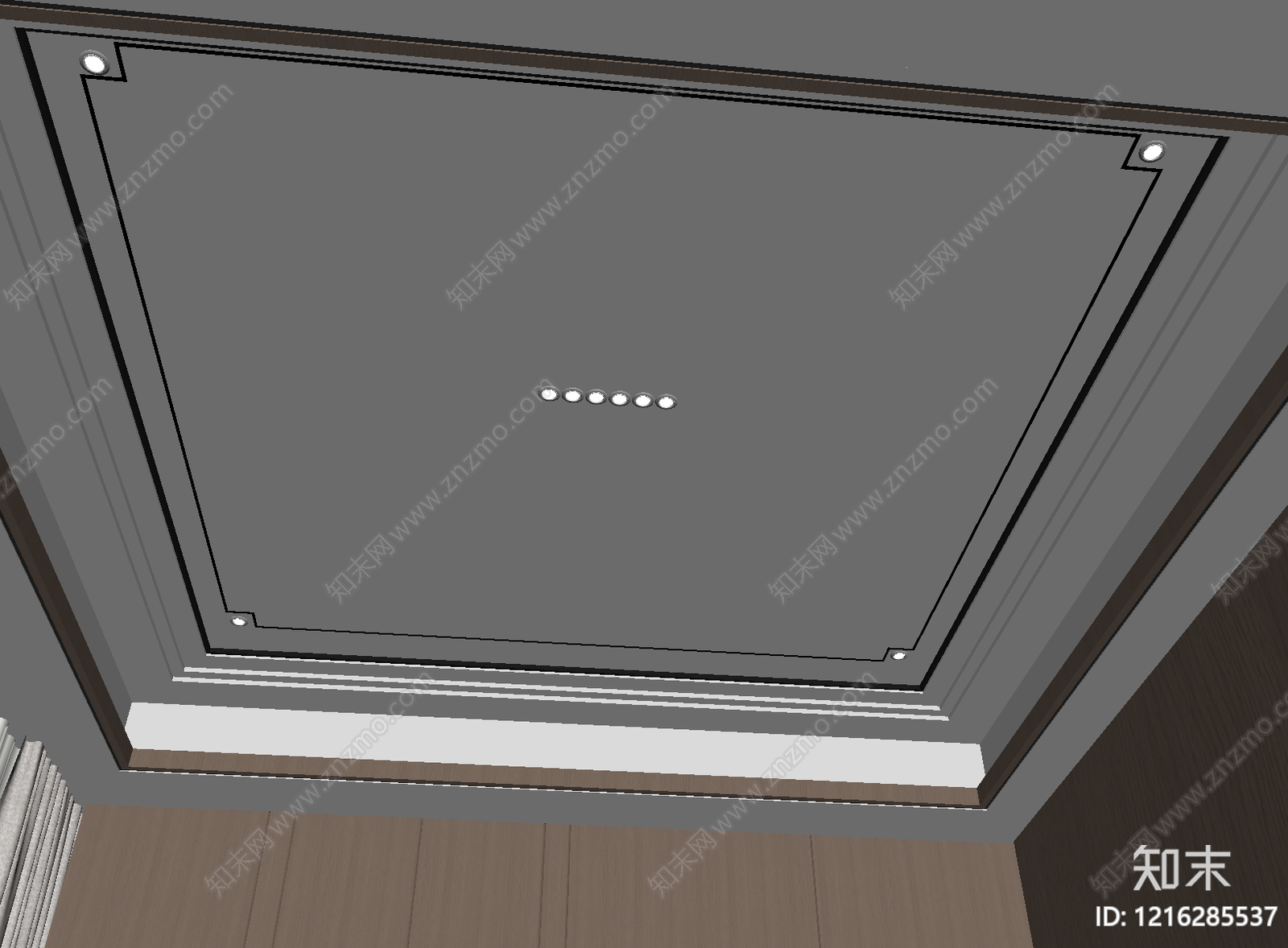 新中式吊顶SU模型下载【ID:1216285537】