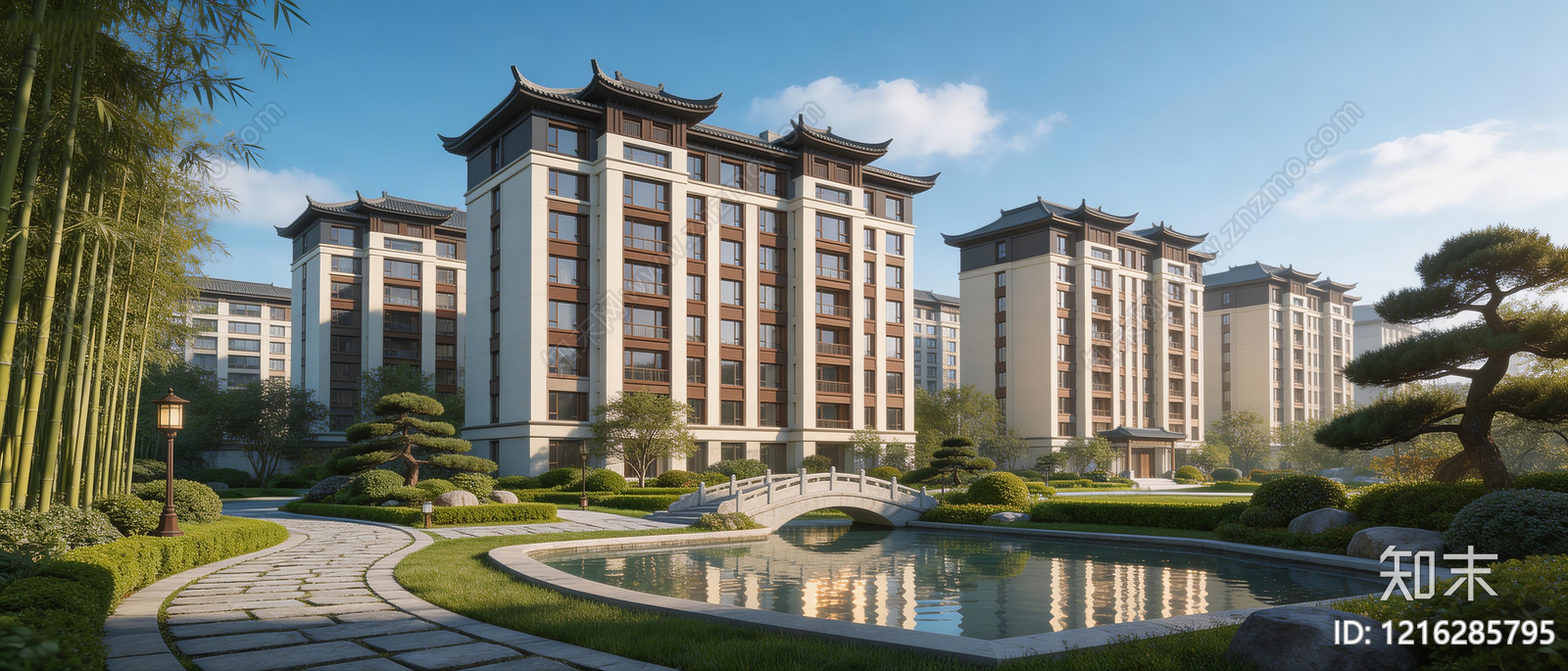 新中式小区HDR贴图下载【ID:1216285795】