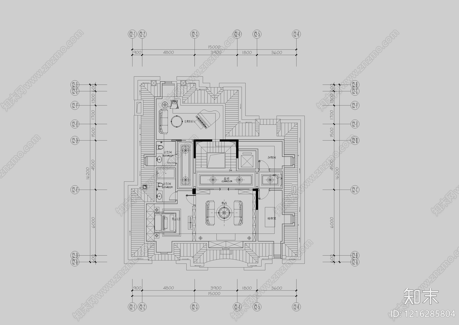 别墅施工图下载【ID:1216285804】