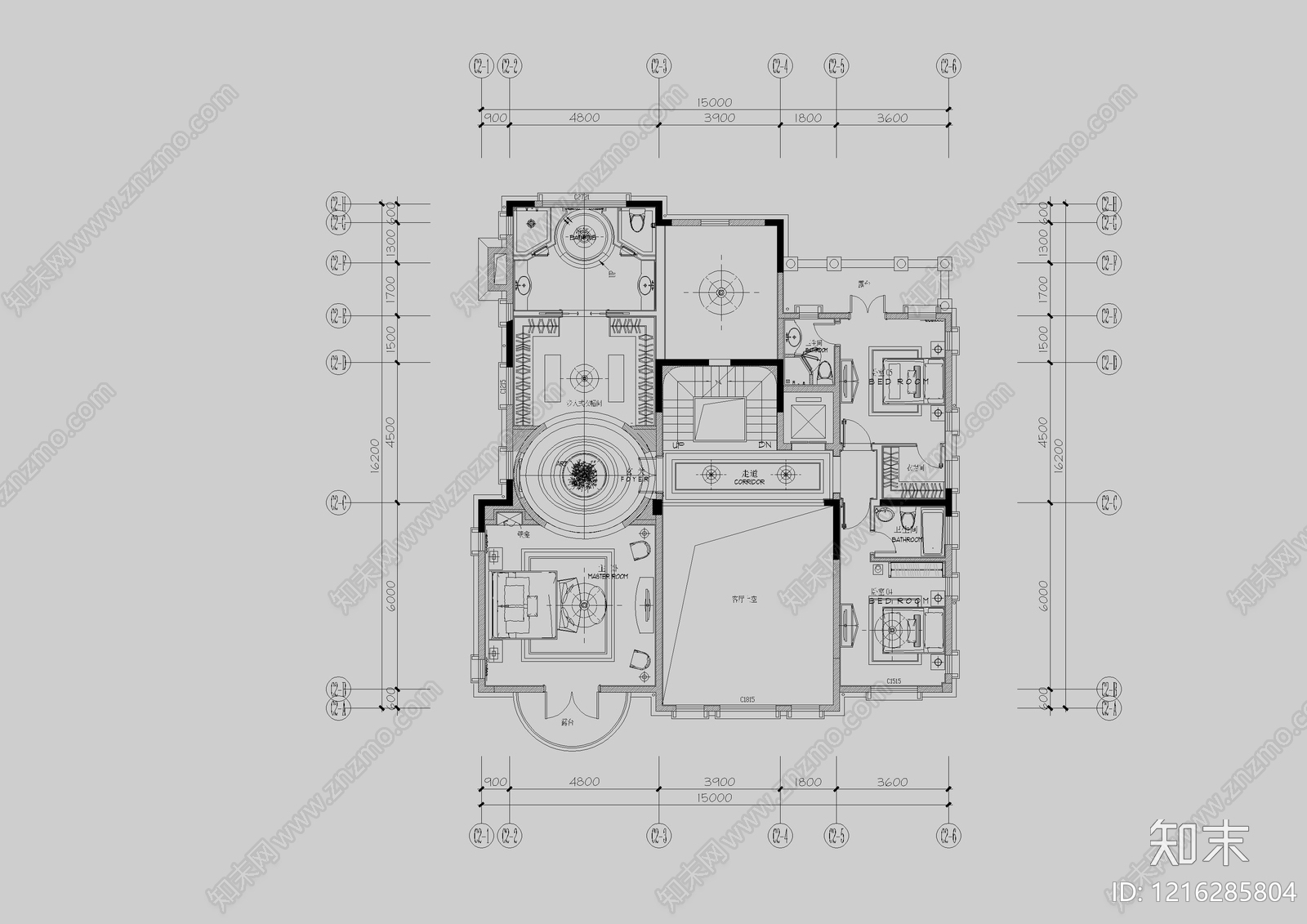 别墅cad施工图下载【ID:1216285804】