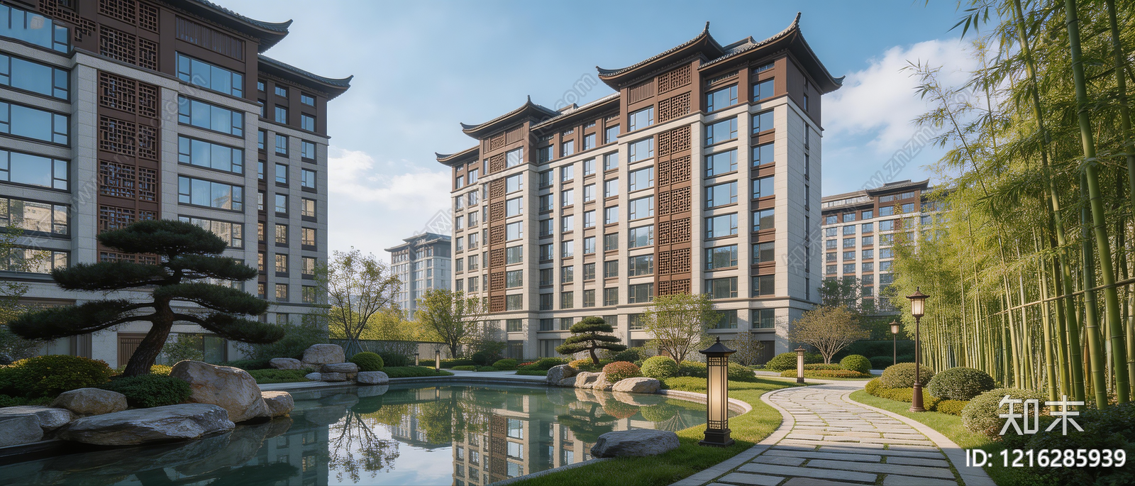 新中式小区HDR贴图下载【ID:1216285939】