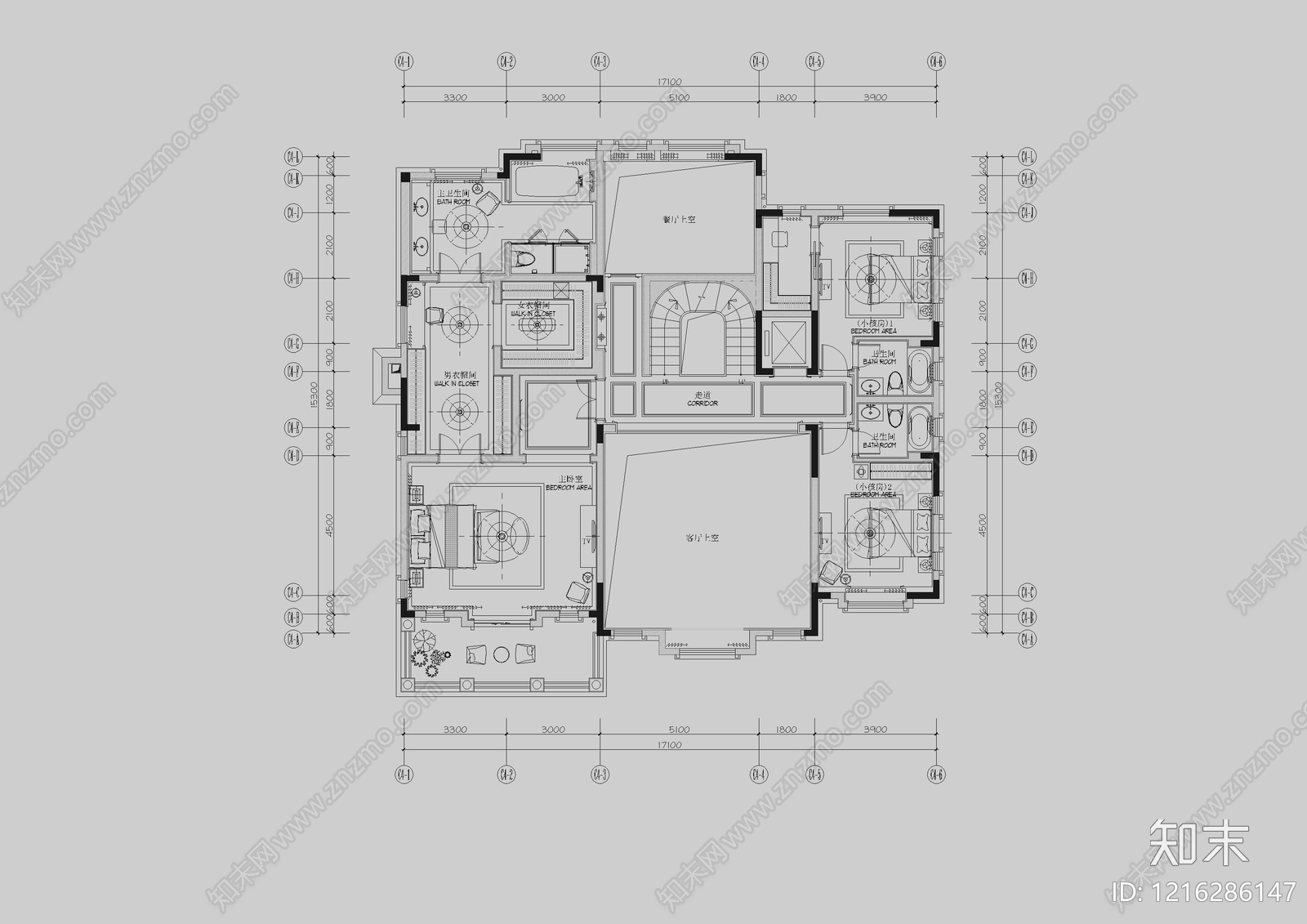 别墅cad施工图下载【ID:1216286147】