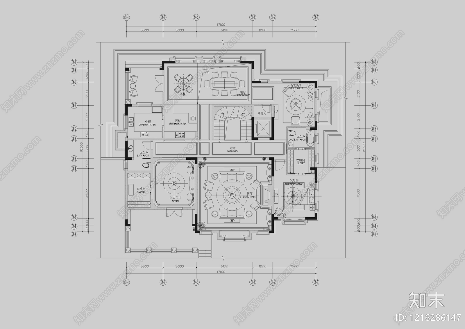 别墅cad施工图下载【ID:1216286147】
