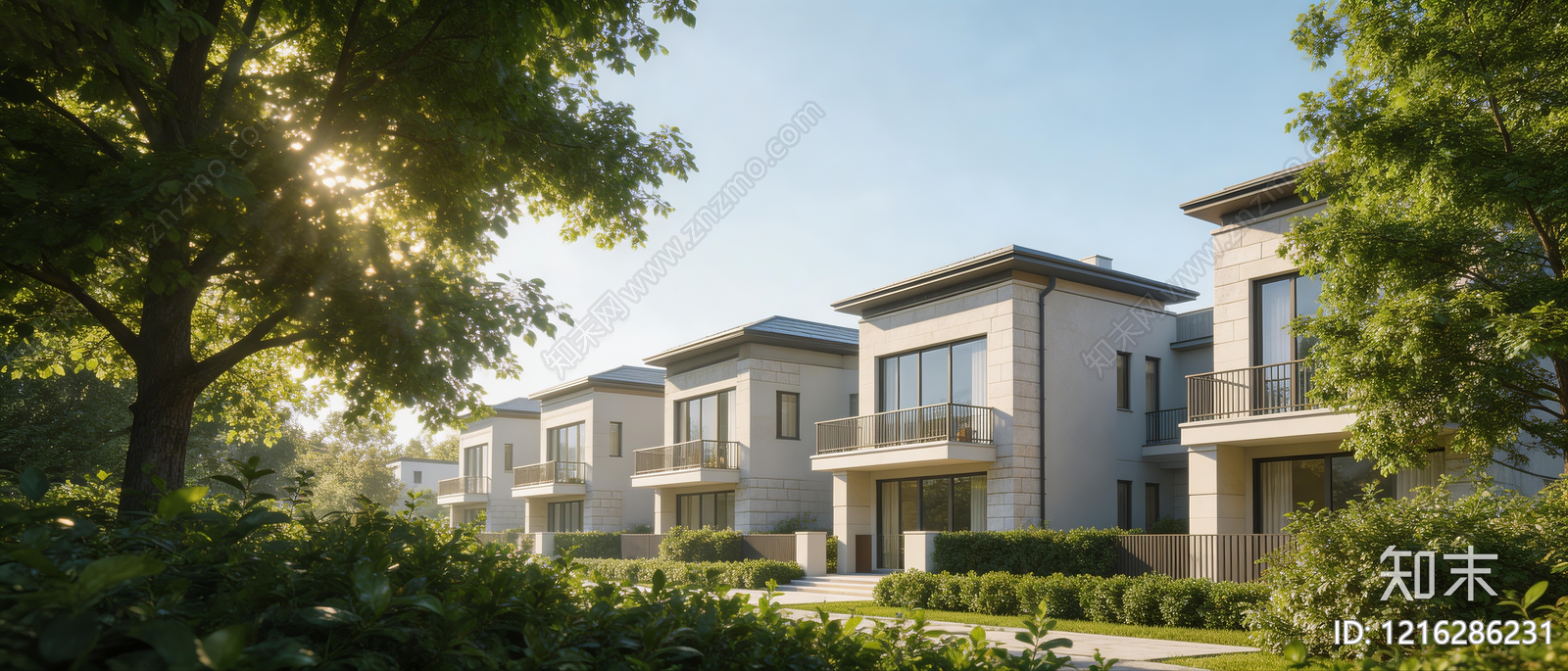 新中式小区HDR贴图下载【ID:1216286231】