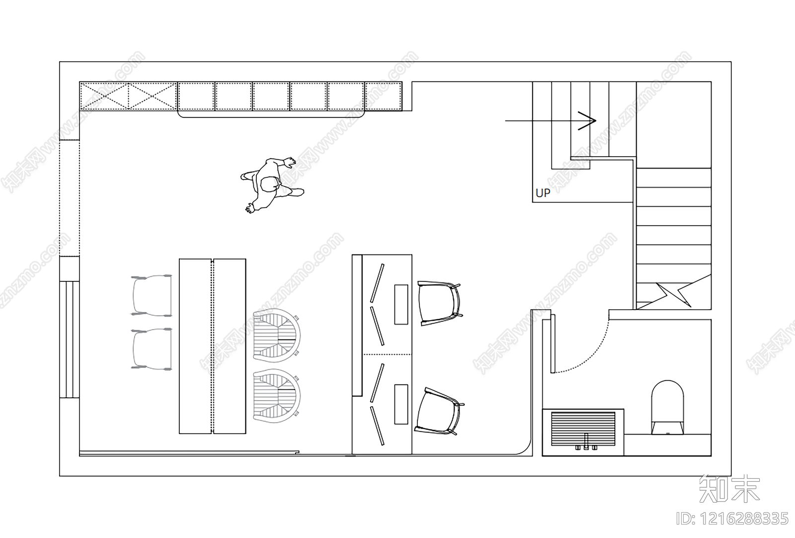现代意式工作室cad施工图下载【ID:1216288335】