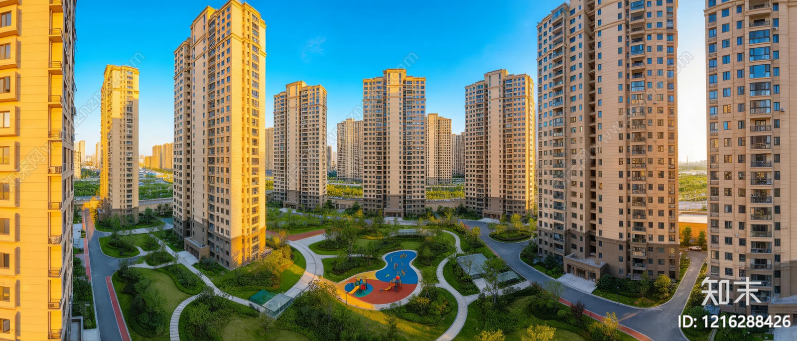 新中式小区HDR贴图下载【ID:1216288426】