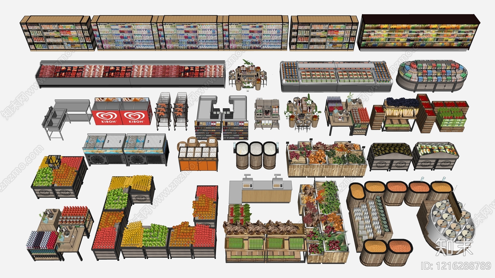 现代简约展示用品SU模型下载【ID:1216288789】
