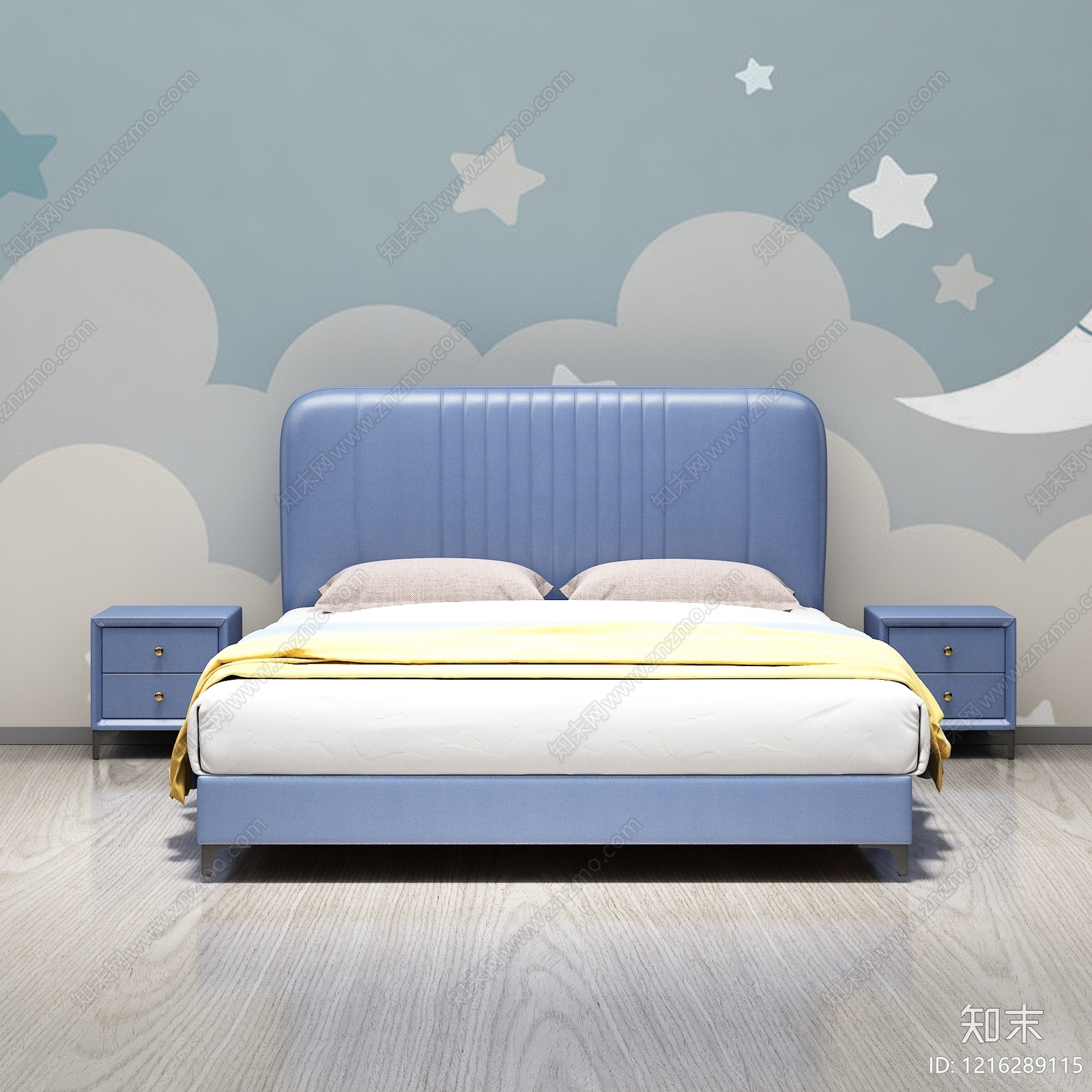 现代简约儿童床3D模型下载【ID:1216289115】