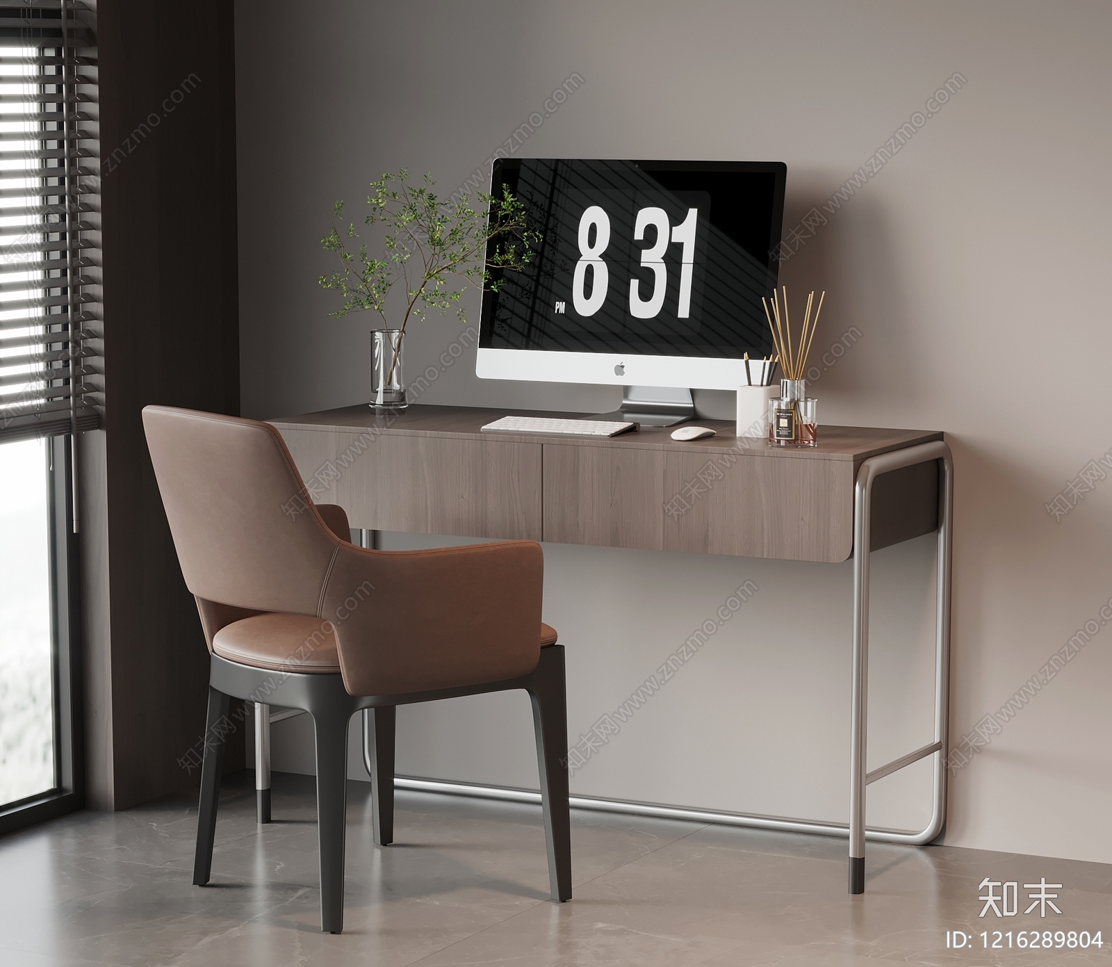 现代简约办公桌3D模型下载【ID:1216289804】
