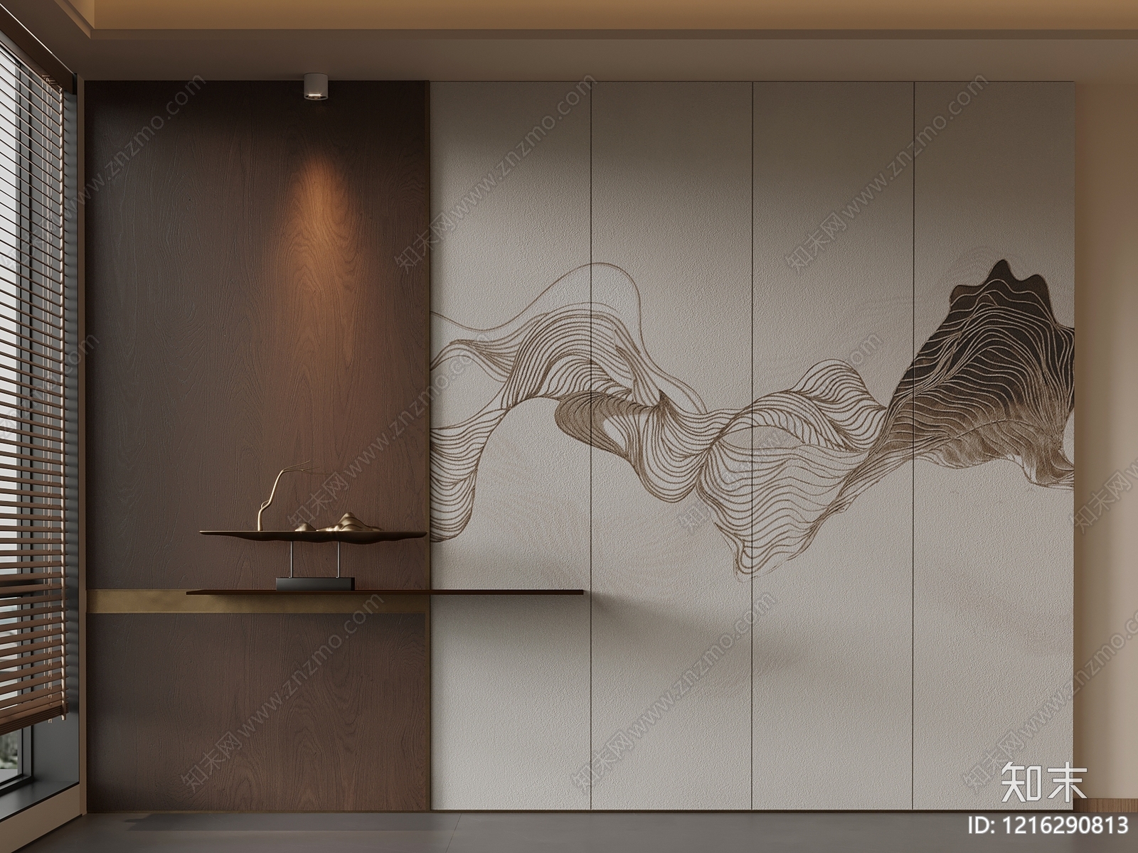 新中式玄关3D模型下载【ID:1216290813】