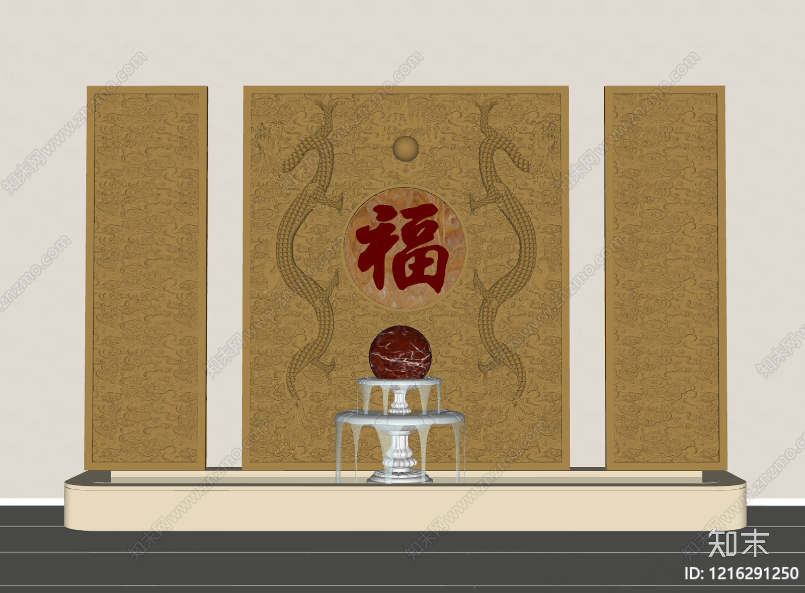 新中式佛堂SU模型下载【ID:1216291250】