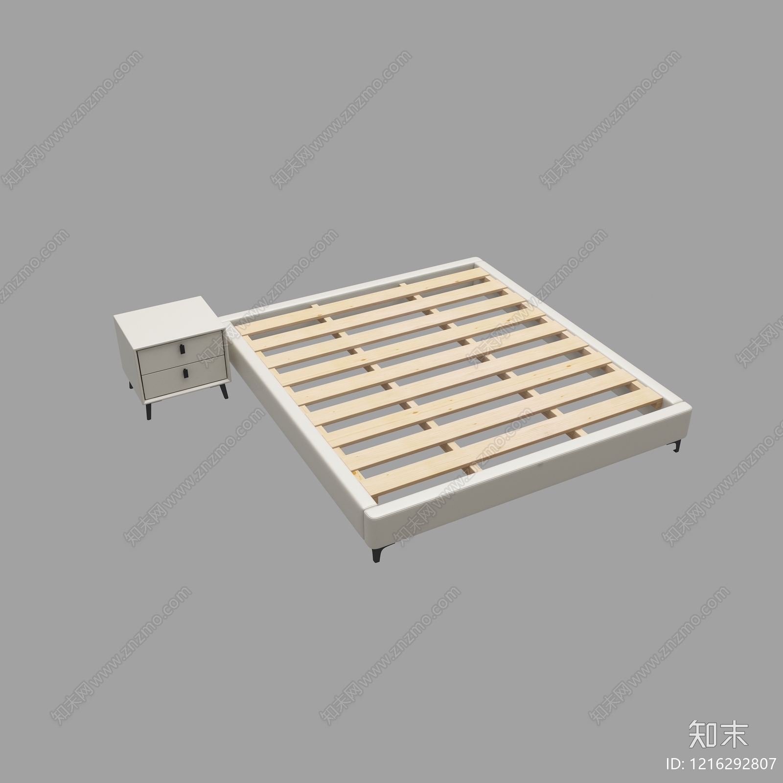 现代简约双人床3D模型下载【ID:1216292807】
