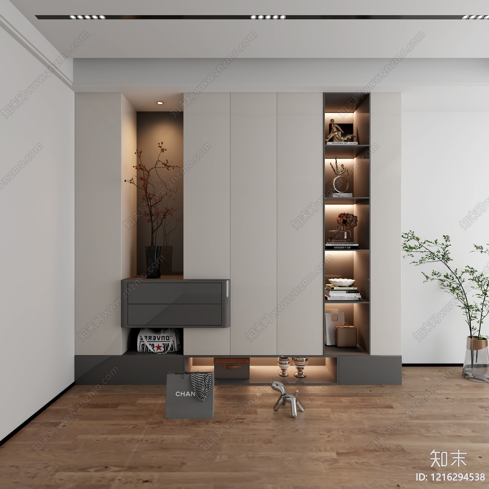 现代简约玄关3D模型下载【ID:1216294538】