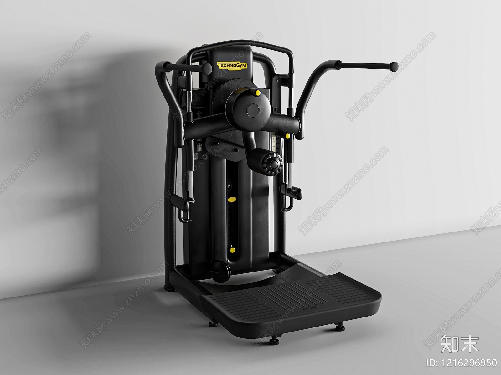 极简主义健身器材3D模型渲染效果图