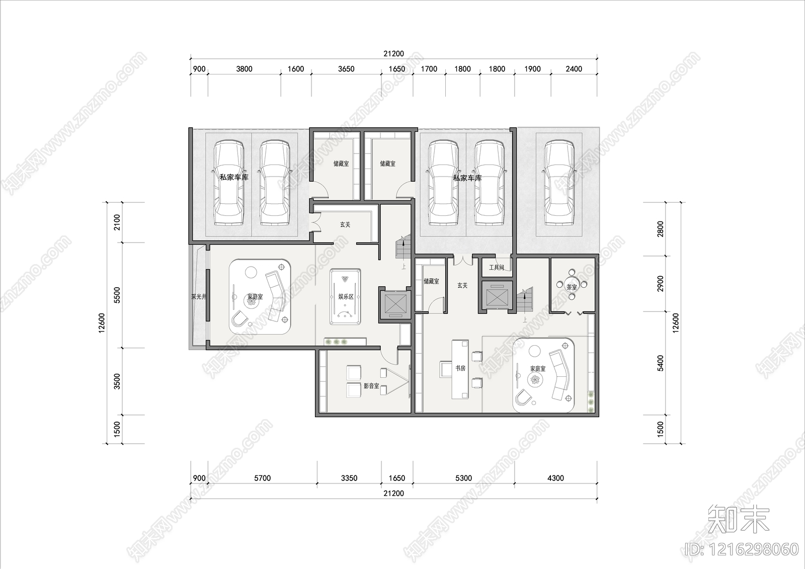 现代别墅建筑cad施工图下载【ID:1216298060】