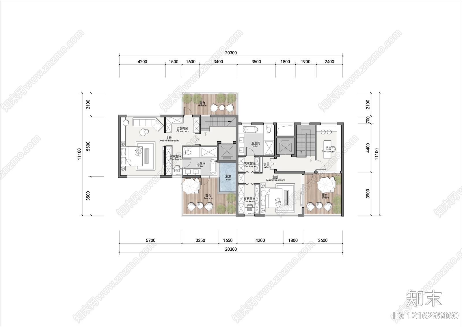 现代别墅建筑cad施工图下载【ID:1216298060】