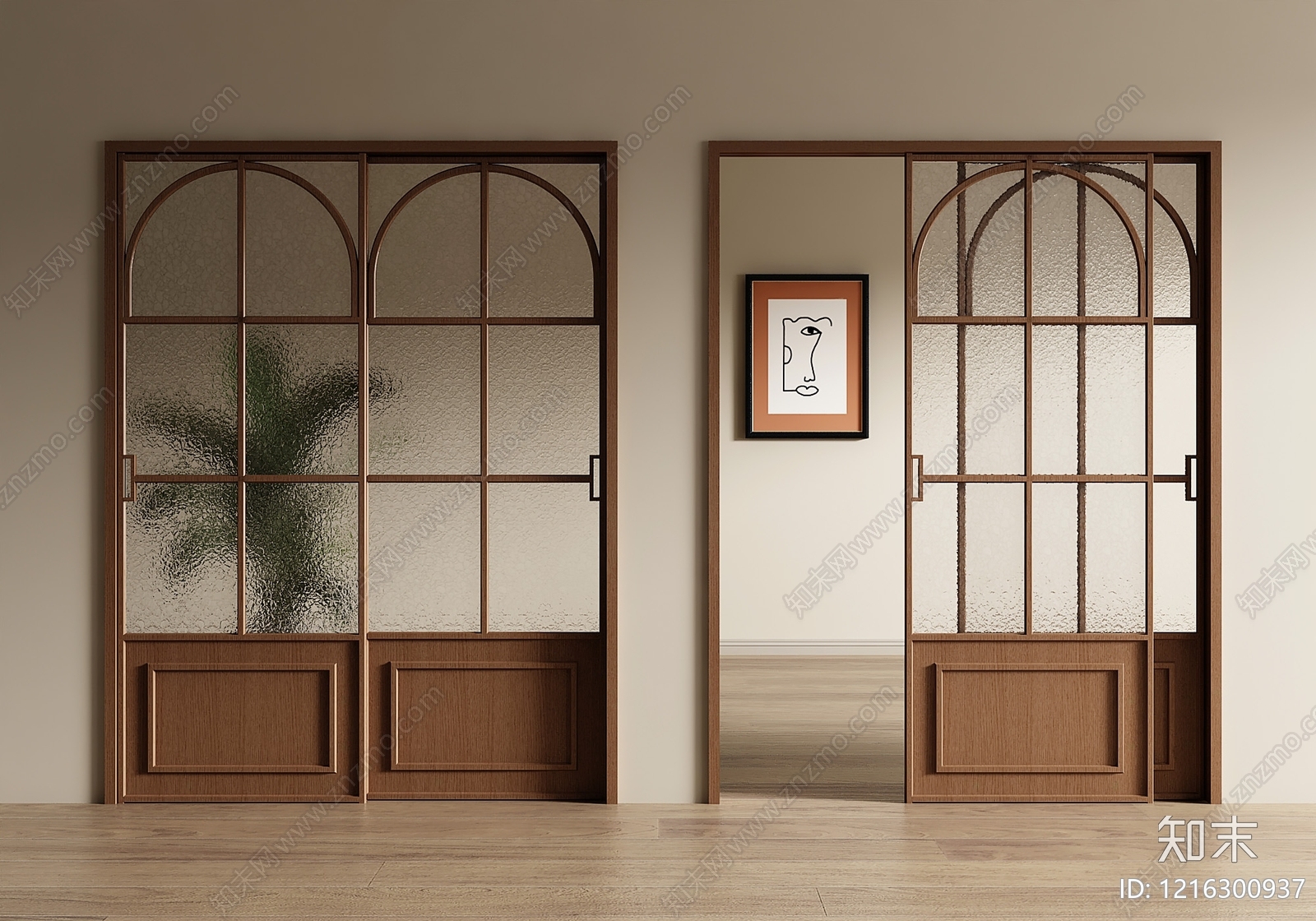 中古风推拉门3D模型下载【ID:1216300937】