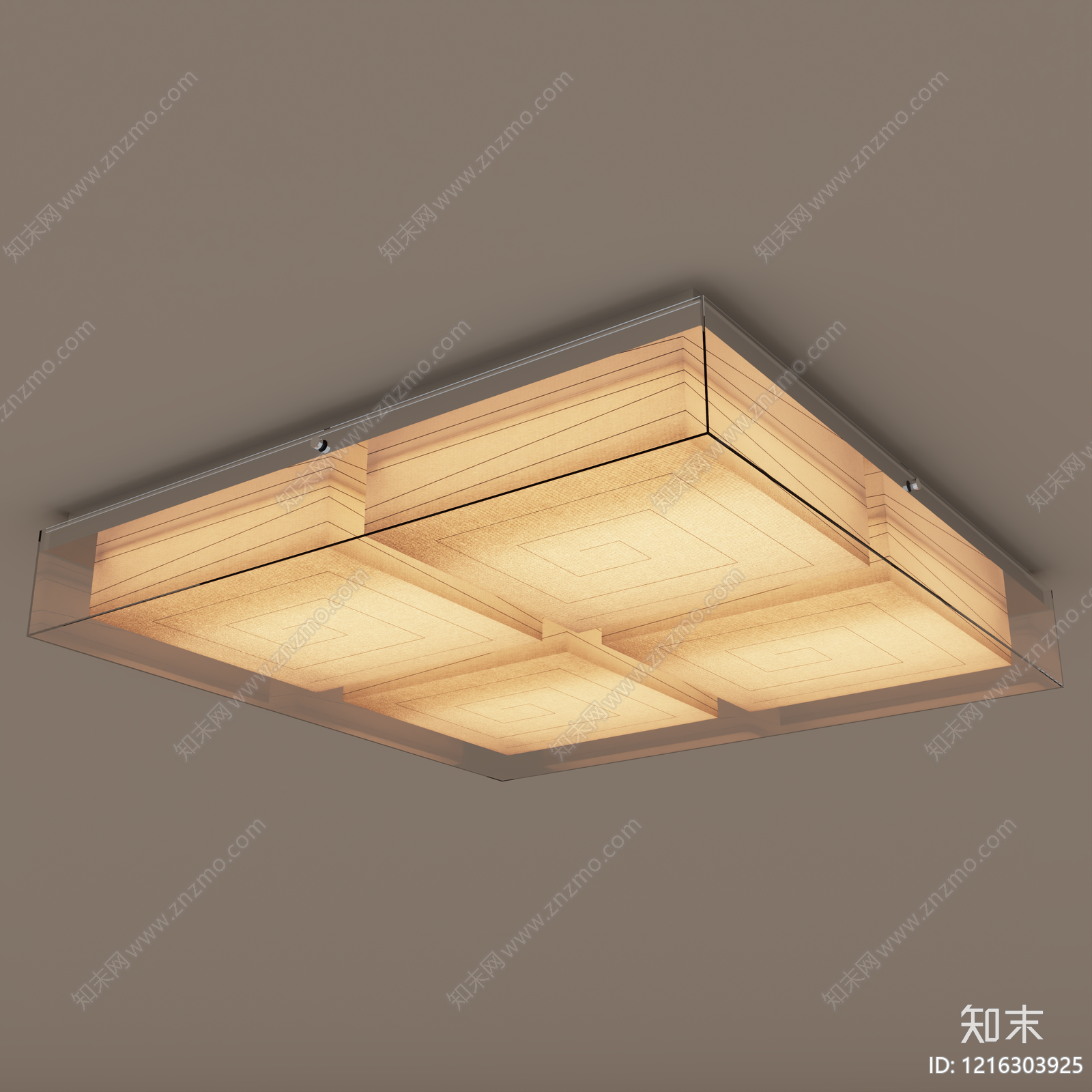 新中式吸顶灯3D模型下载【ID:1216303925】